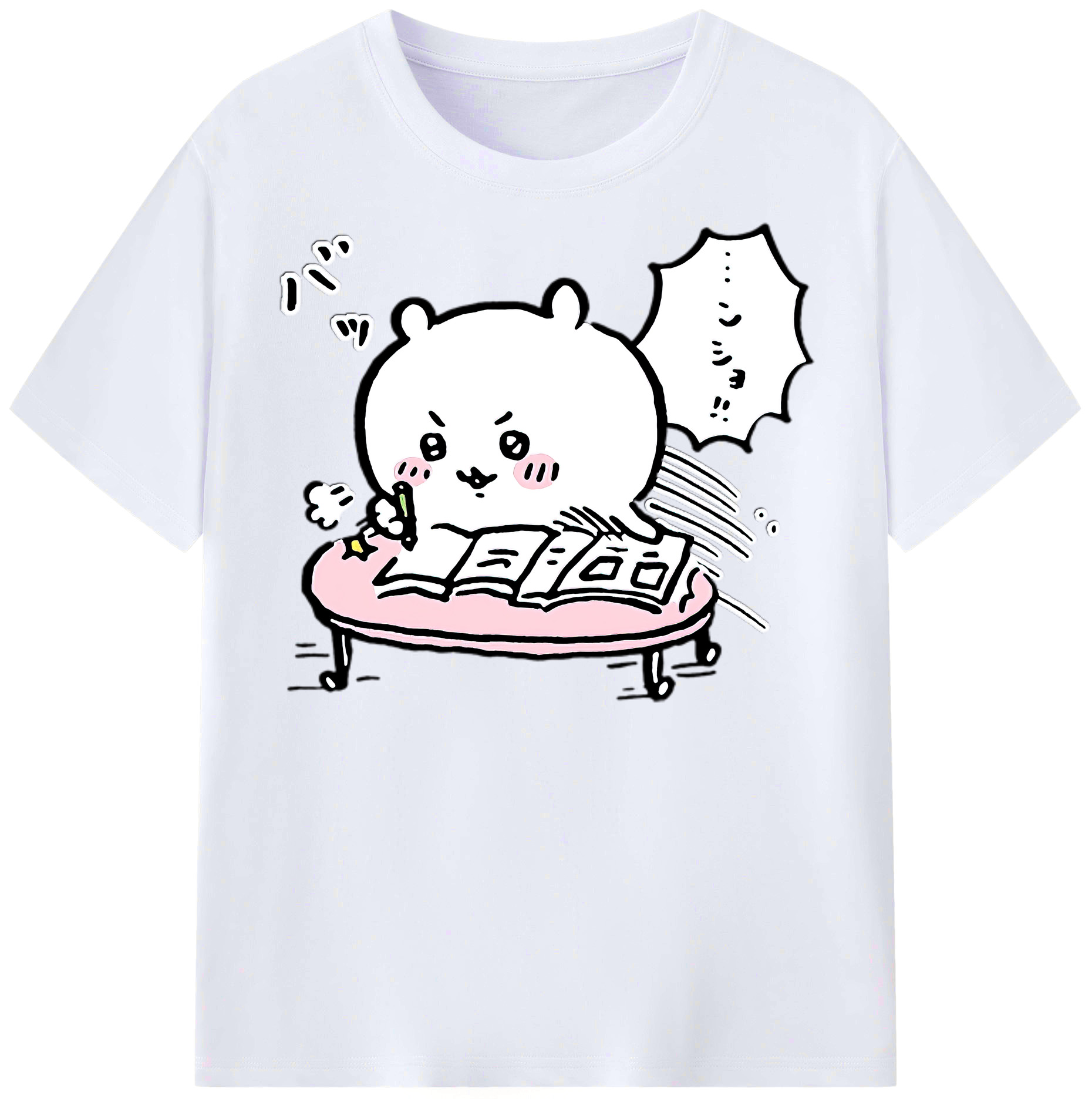 （画像用） ちいかわ ちいかわ Chii-kawa chiikawa レディースカジュアルプリントTシャツ（綿100％）