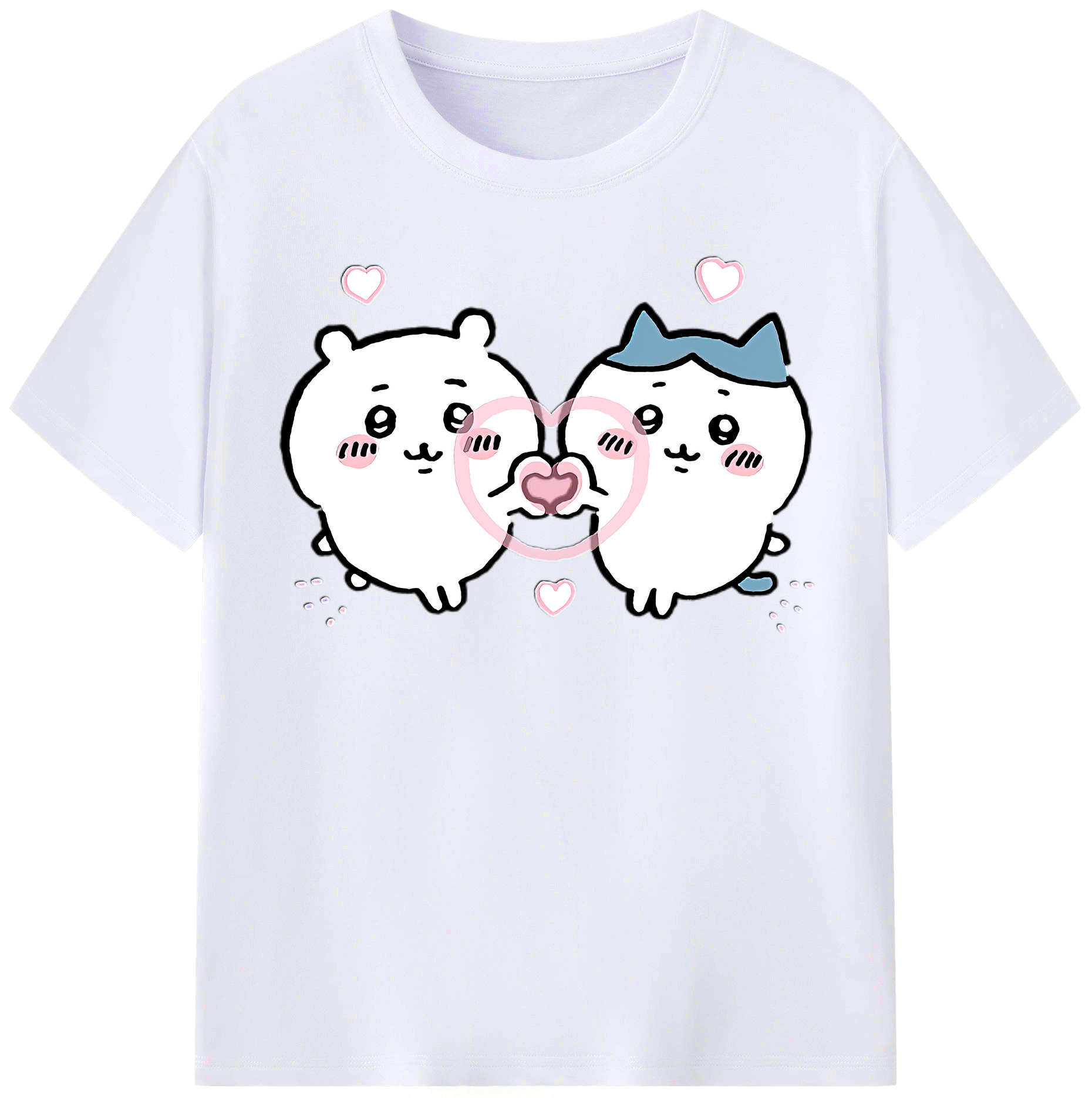 （画像用） ちいかわ ちいかわ Chii-kawa chiikawa レディースカジュアルプリントTシャツ（綿100％）