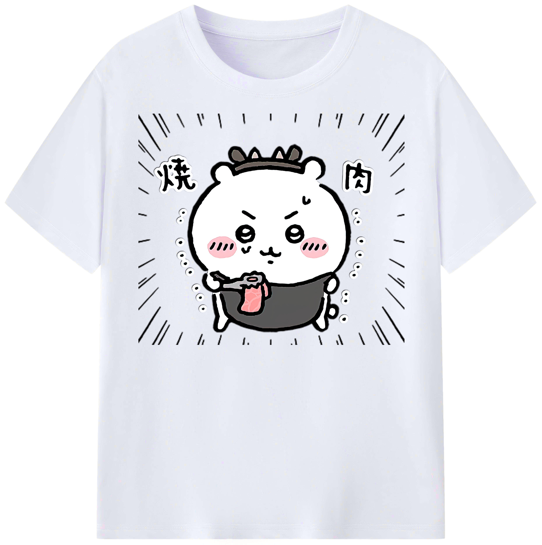 （画像用） ちいかわ ちいかわ Chii-kawa chiikawa レディースカジュアルプリントTシャツ（綿100％）