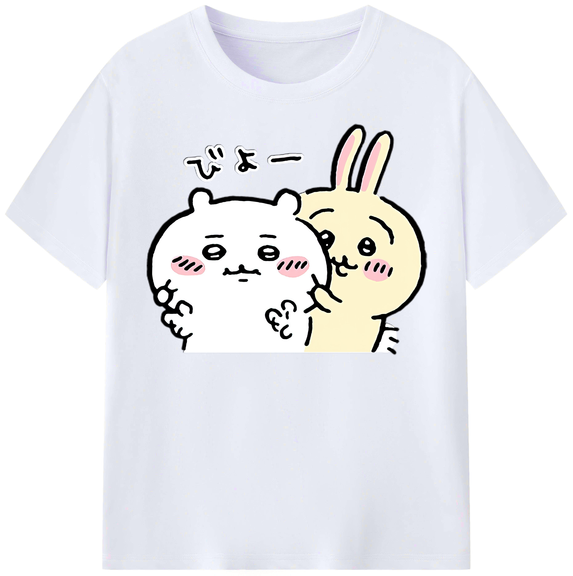 （画像用） ちいかわ うさぎ Chii-kawa usagi レディースカジュアルプリントTシャツ（綿100％）