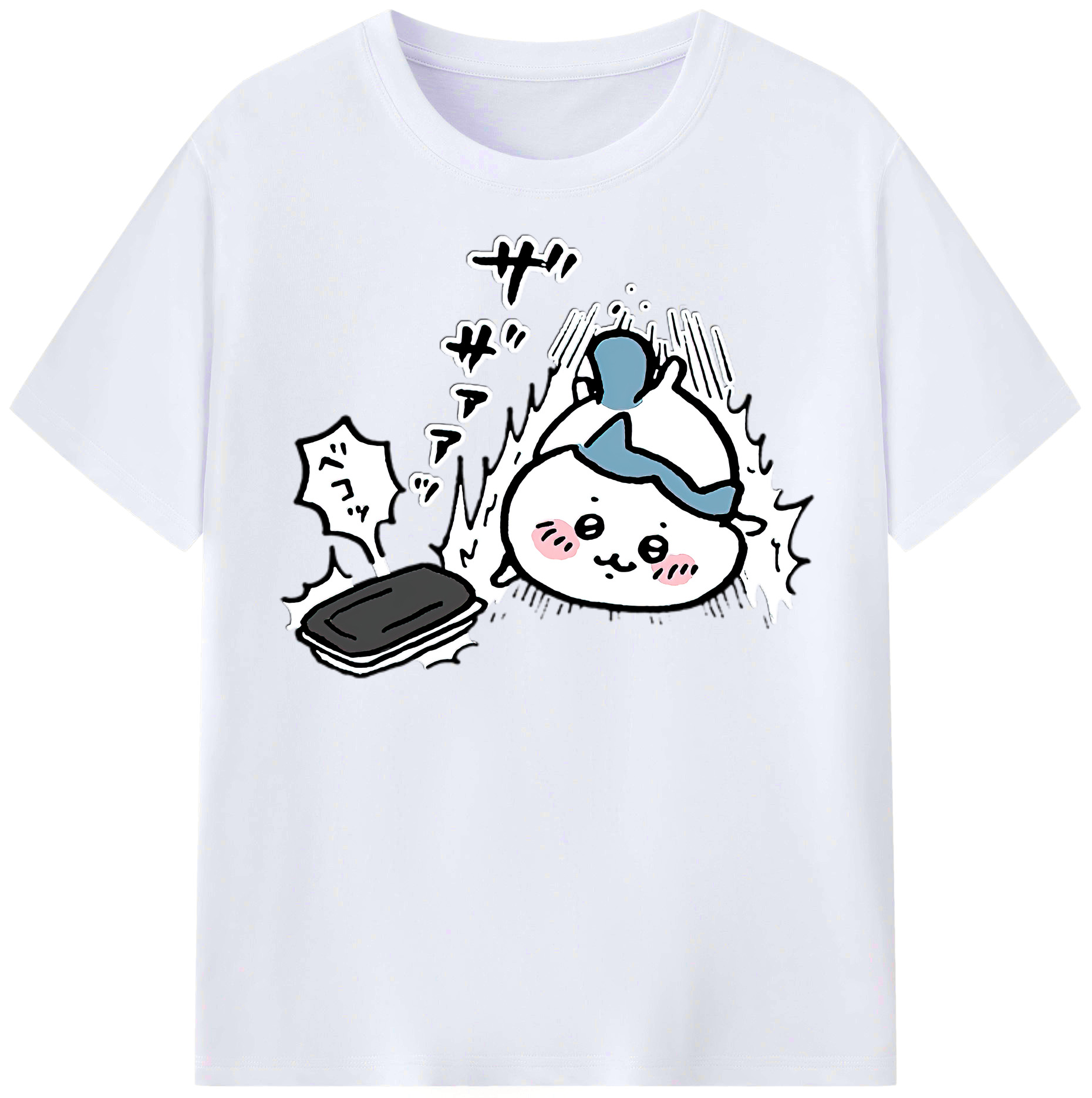 （画像用） ちいかわ ハチワレ Chii-kawa hachiware レディースカジュアルプリントTシャツ（綿100％）