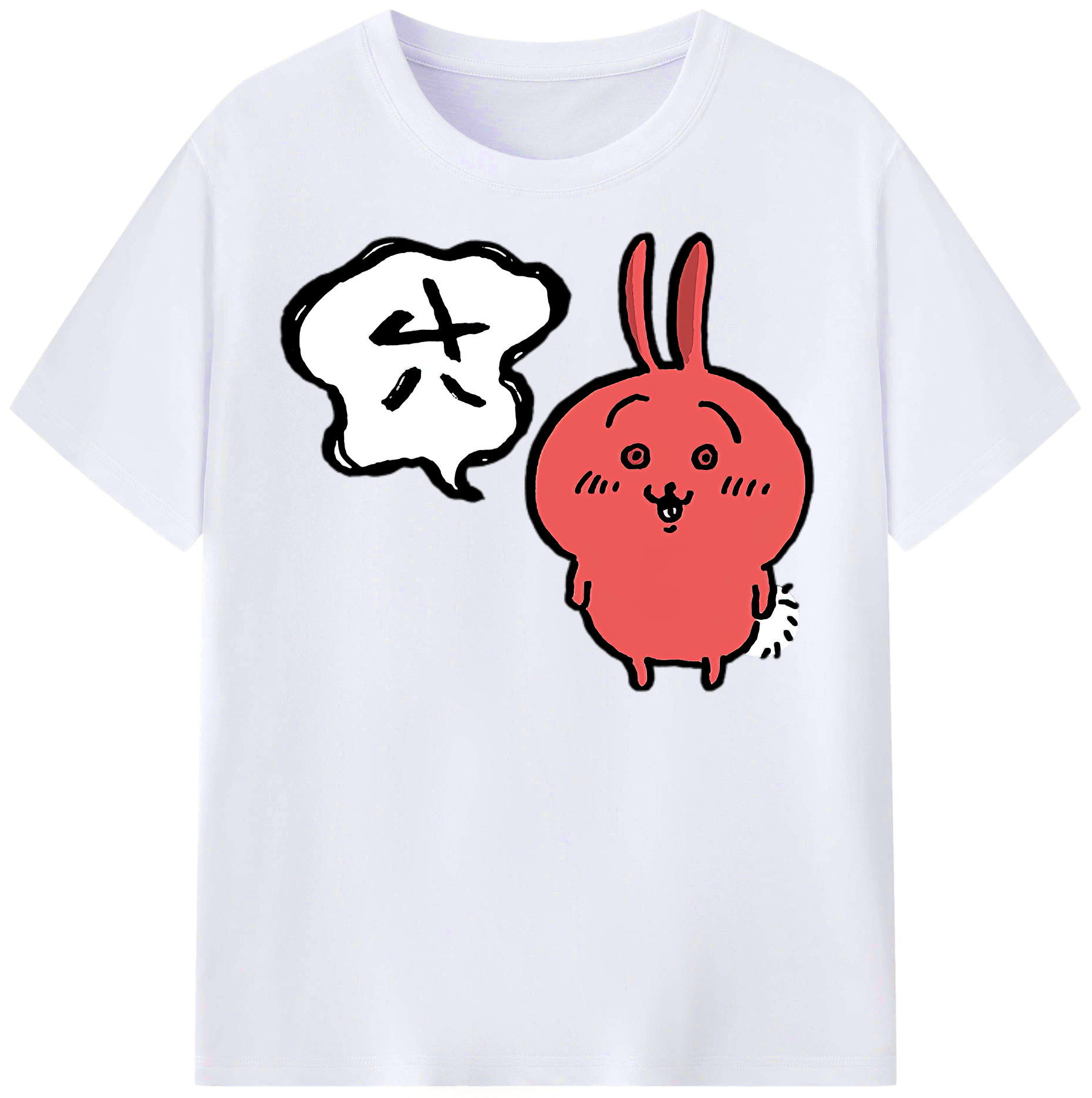 （画像用） ちいかわ ハチワレ Chii-kawa hachiware レディースカジュアルプリントTシャツ（綿100％）