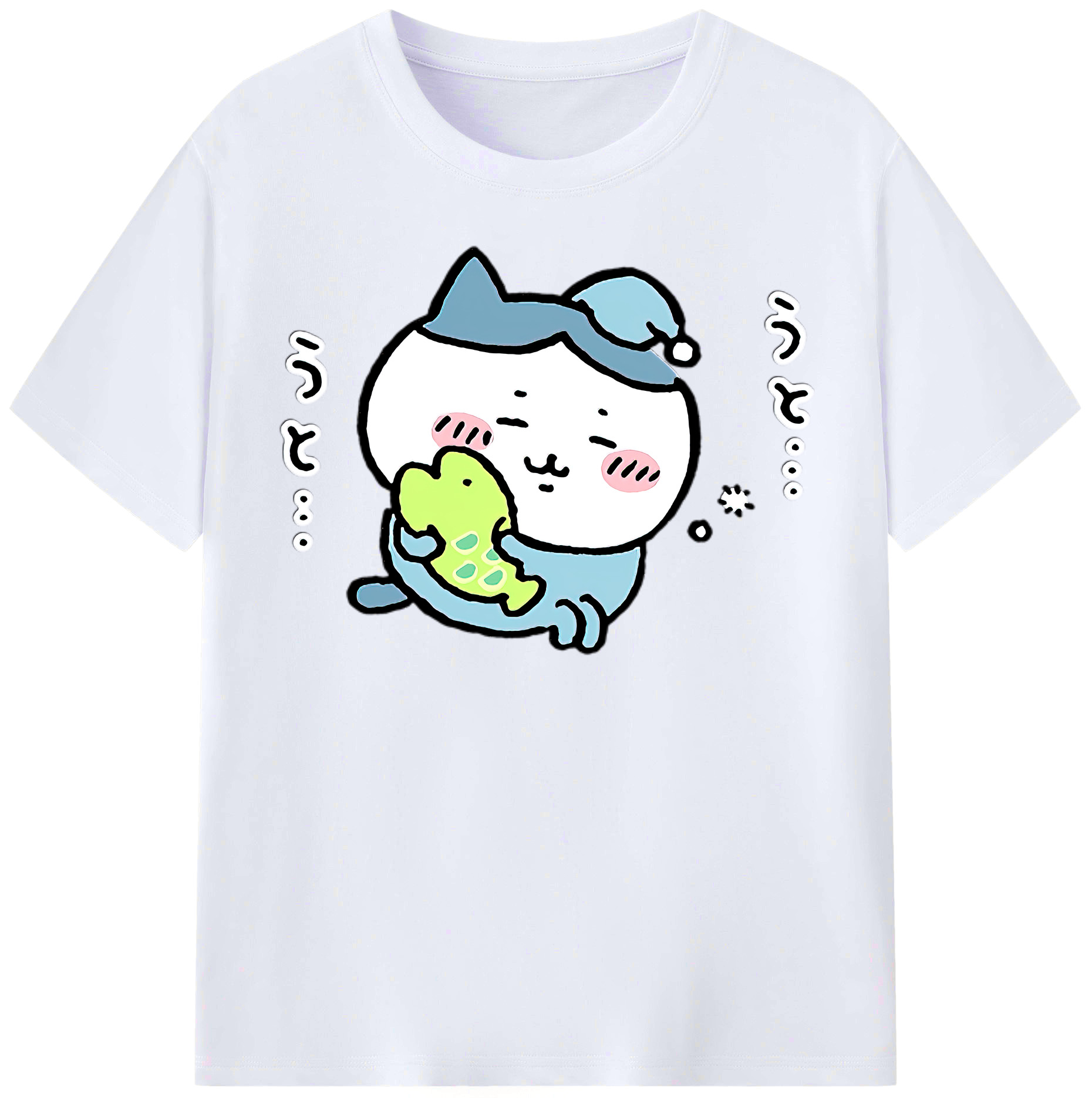 （画像用） ちいかわ ハチワレ Chii-kawa hachiware レディースカジュアルプリントTシャツ（綿100％）