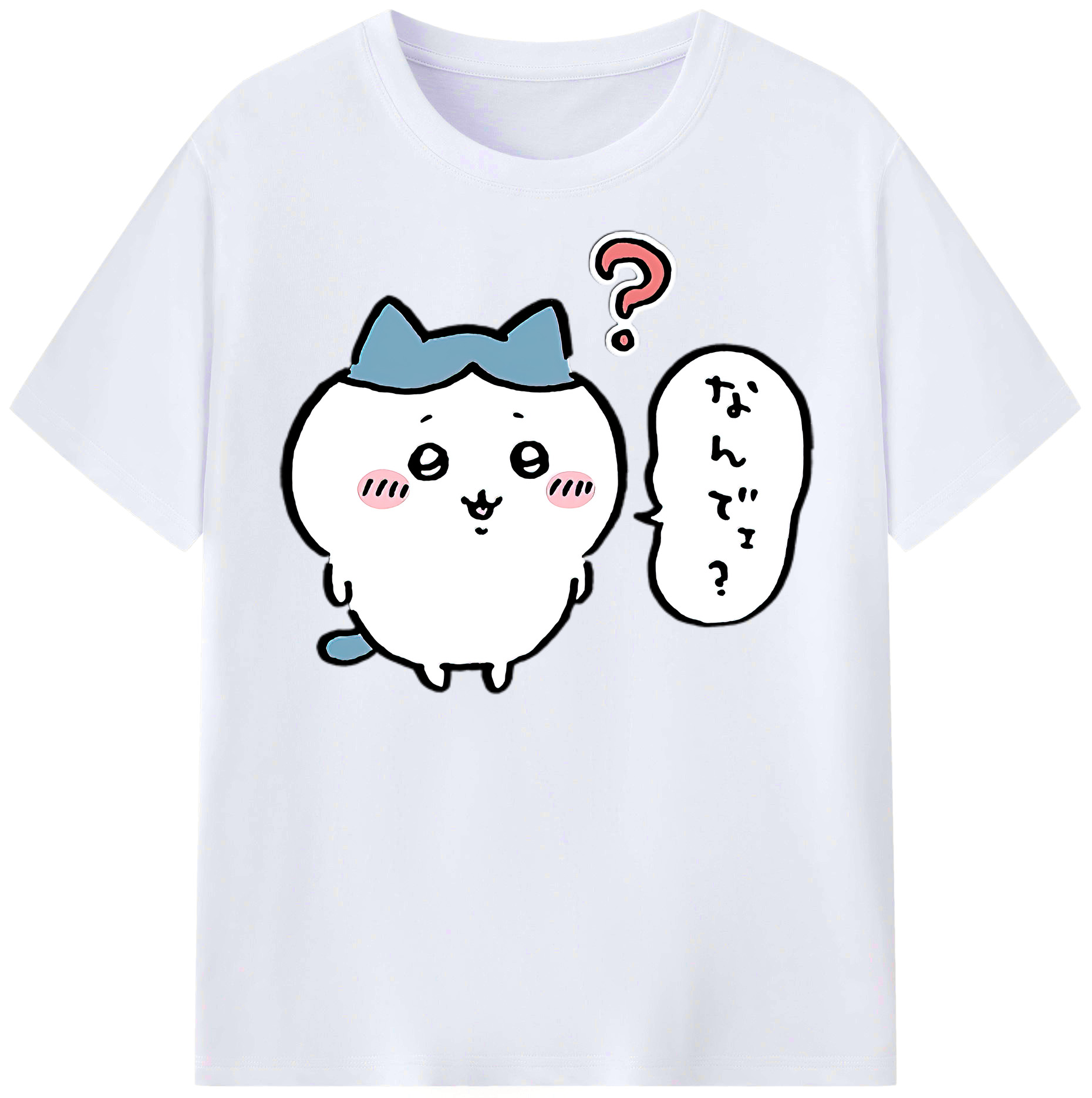 （画像用） ちいかわ ハチワレ Chii-kawa hachiware レディースカジュアルプリントTシャツ（綿100％）