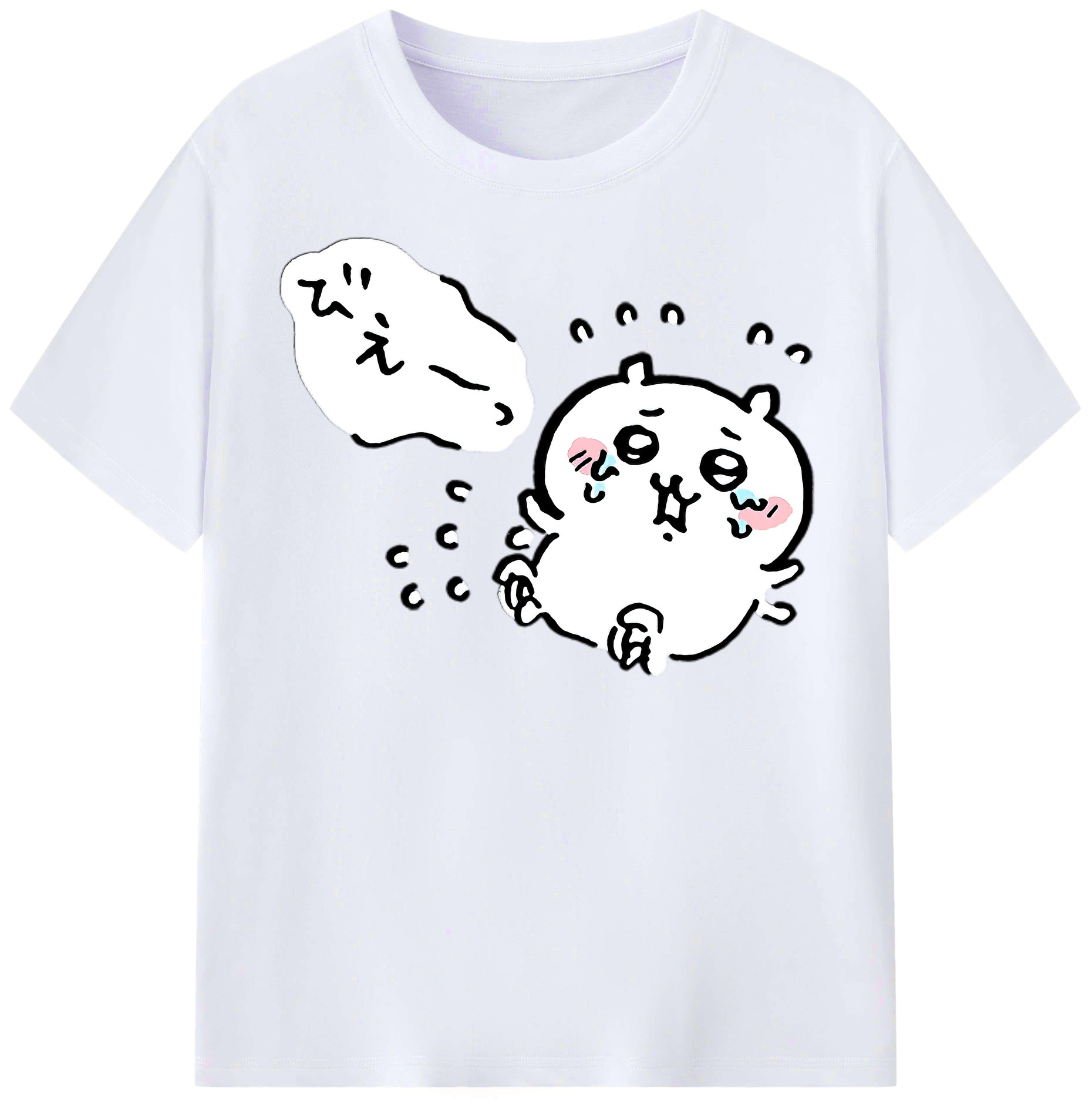 （画像用） ちいかわ ちいかわ Chii-kawa chiikawa レディースカジュアルプリントTシャツ（綿100％）
