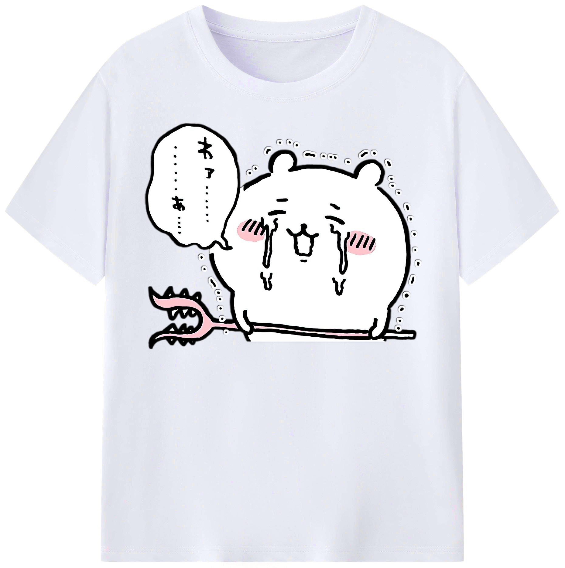 （画像用） ちいかわ ちいかわ Chii-kawa chiikawa レディースカジュアルプリントTシャツ（綿100％）