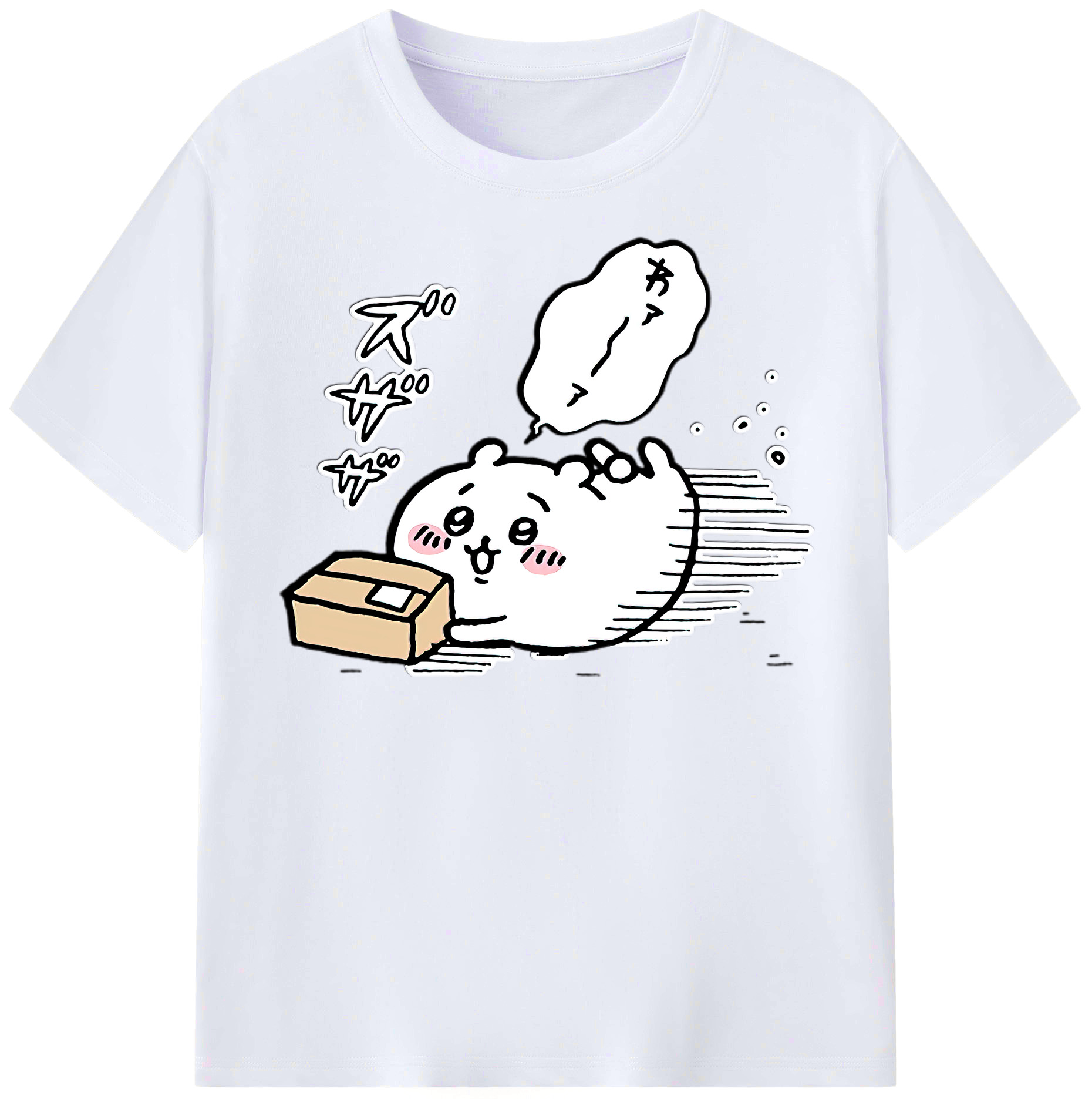（画像用） ちいかわ ちいかわ Chii-kawa chiikawa レディースカジュアルプリントTシャツ（綿100％）