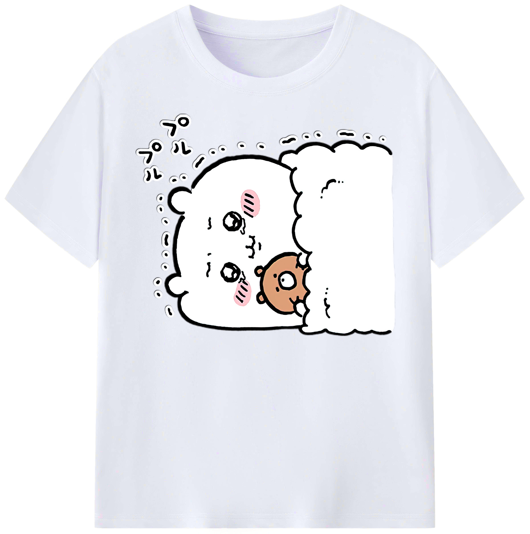 （画像用） ちいかわ ちいかわ Chii-kawa chiikawa レディースカジュアルプリントTシャツ（綿100％）
