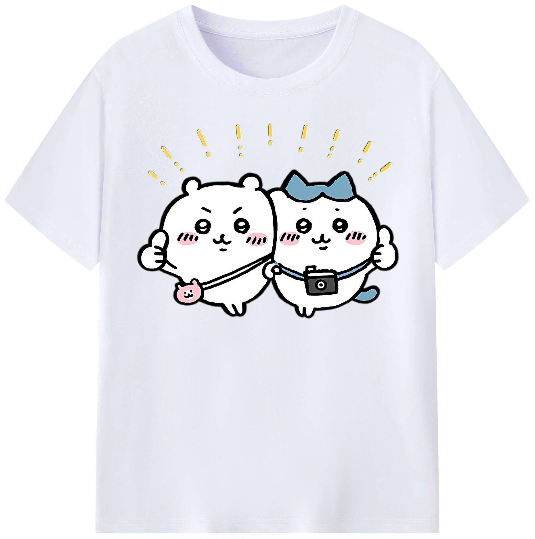 （画像用） ちいかわ ちいかわ Chii-kawa chiikawa レディースカジュアルプリントTシャツ（綿100％）