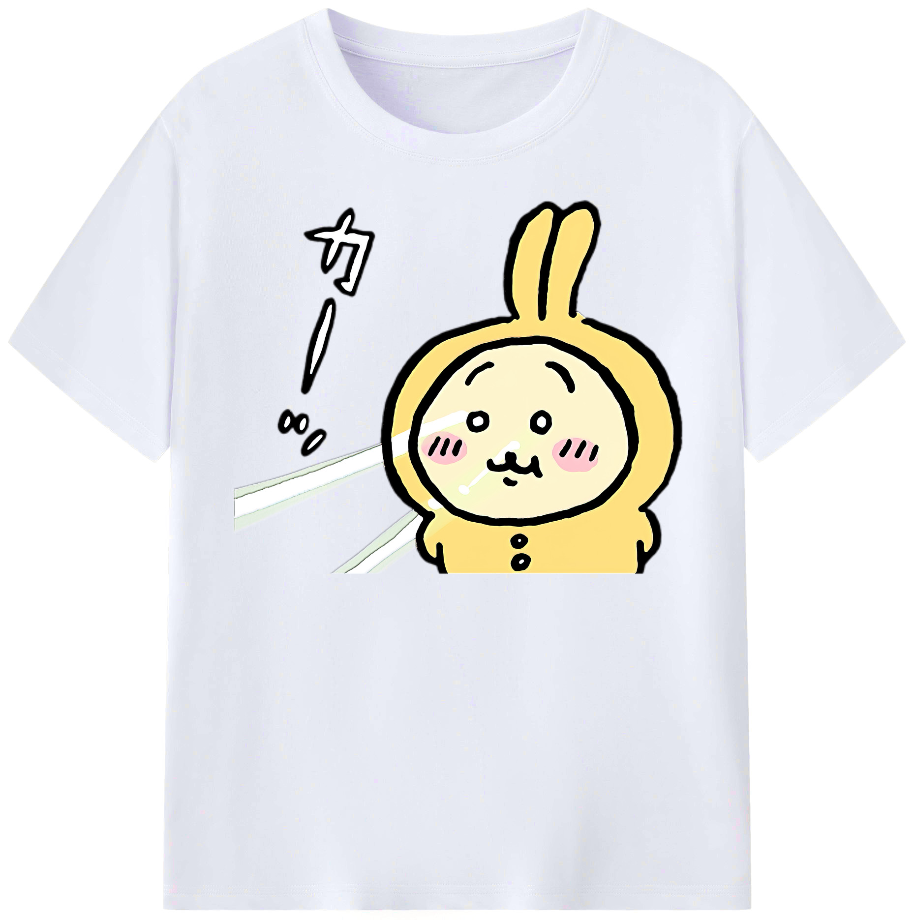 （画像用） ちいかわ うさぎ Chii-kawa usagi レディースカジュアルプリントTシャツ（綿100％）