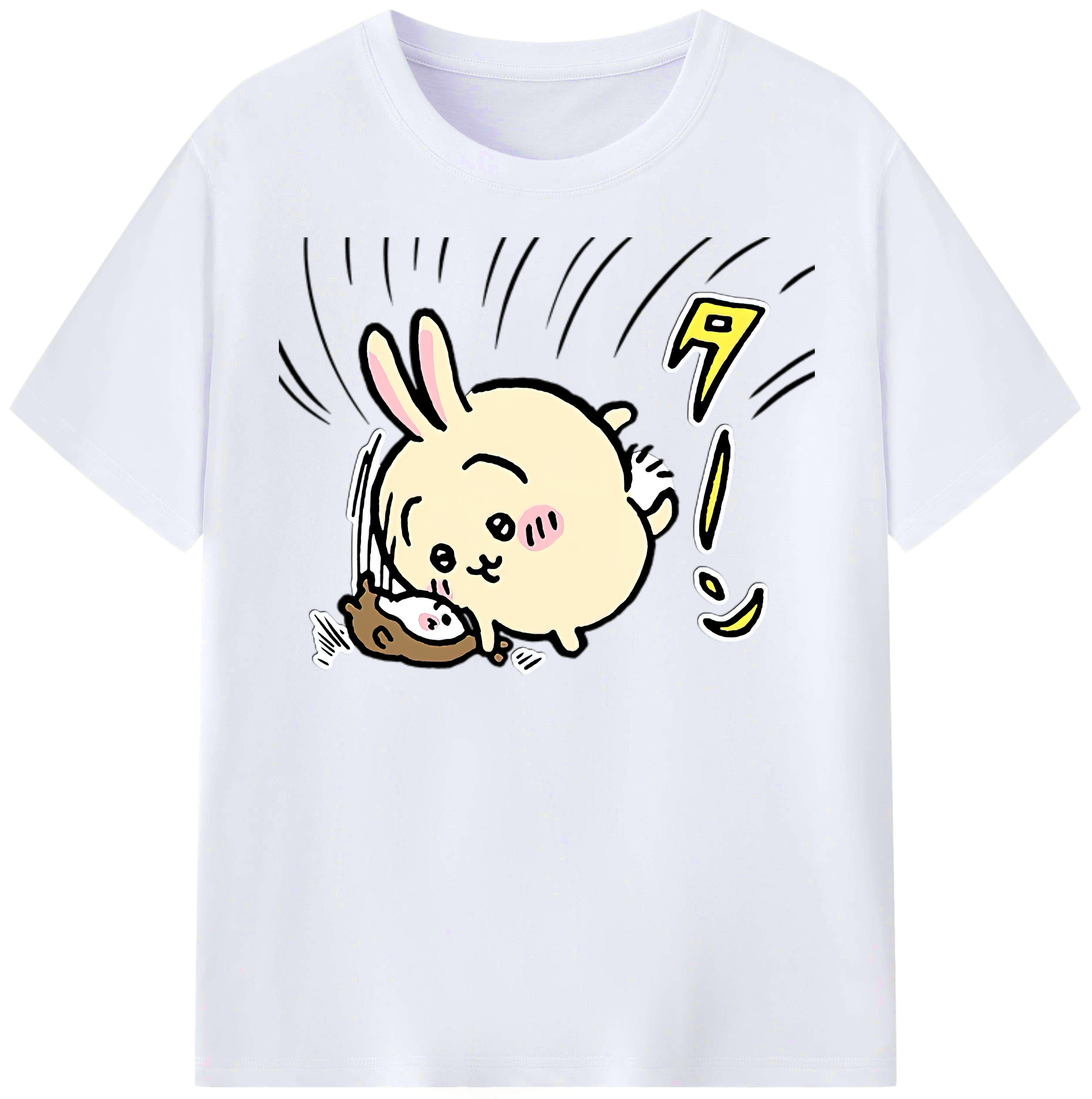 （画像用） ちいかわ うさぎ Chii-kawa usagi レディースカジュアルプリントTシャツ（綿100％）