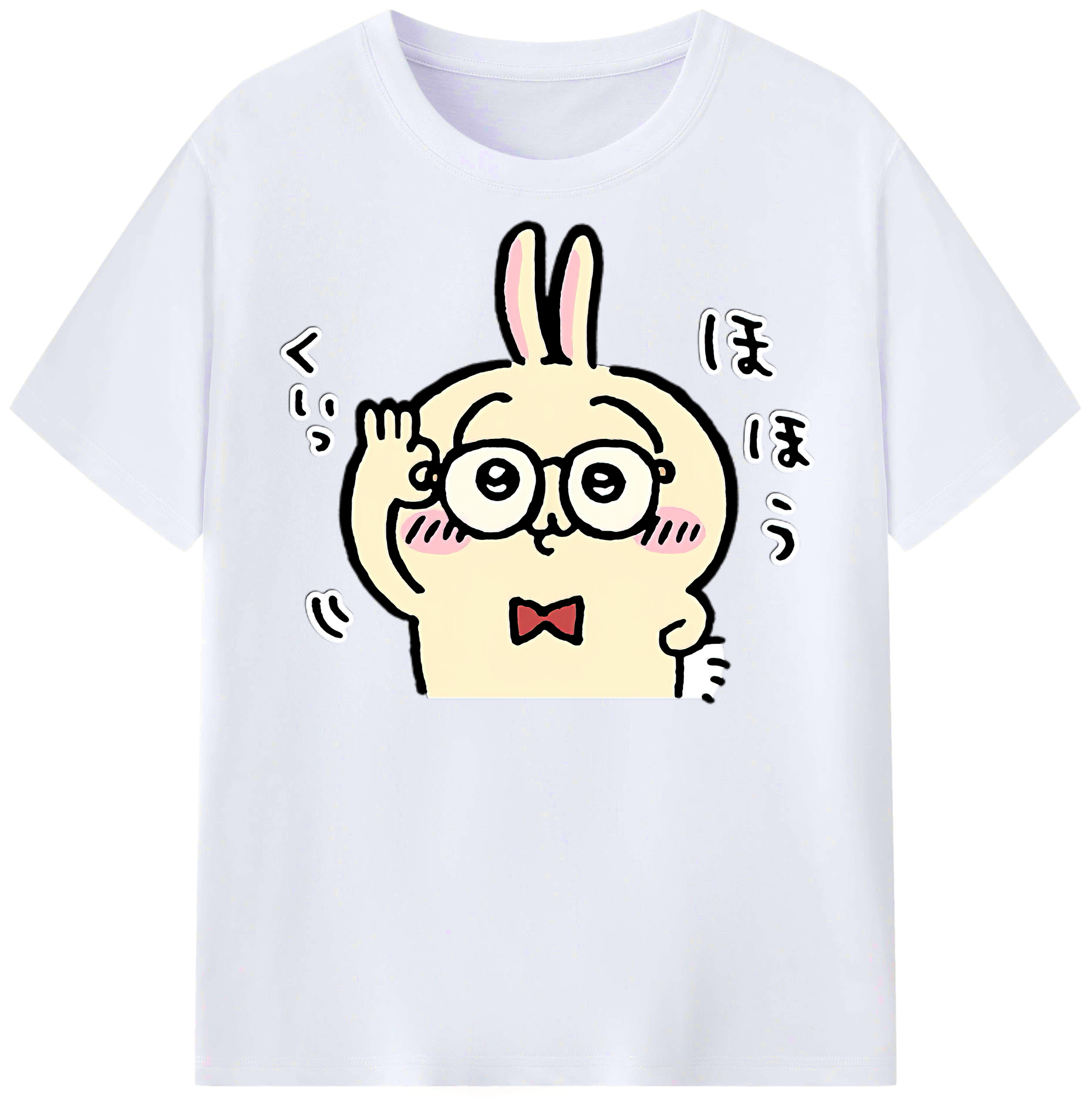 （画像用） ちいかわ うさぎ Chii-kawa usagi レディースカジュアルプリントTシャツ（綿100％）