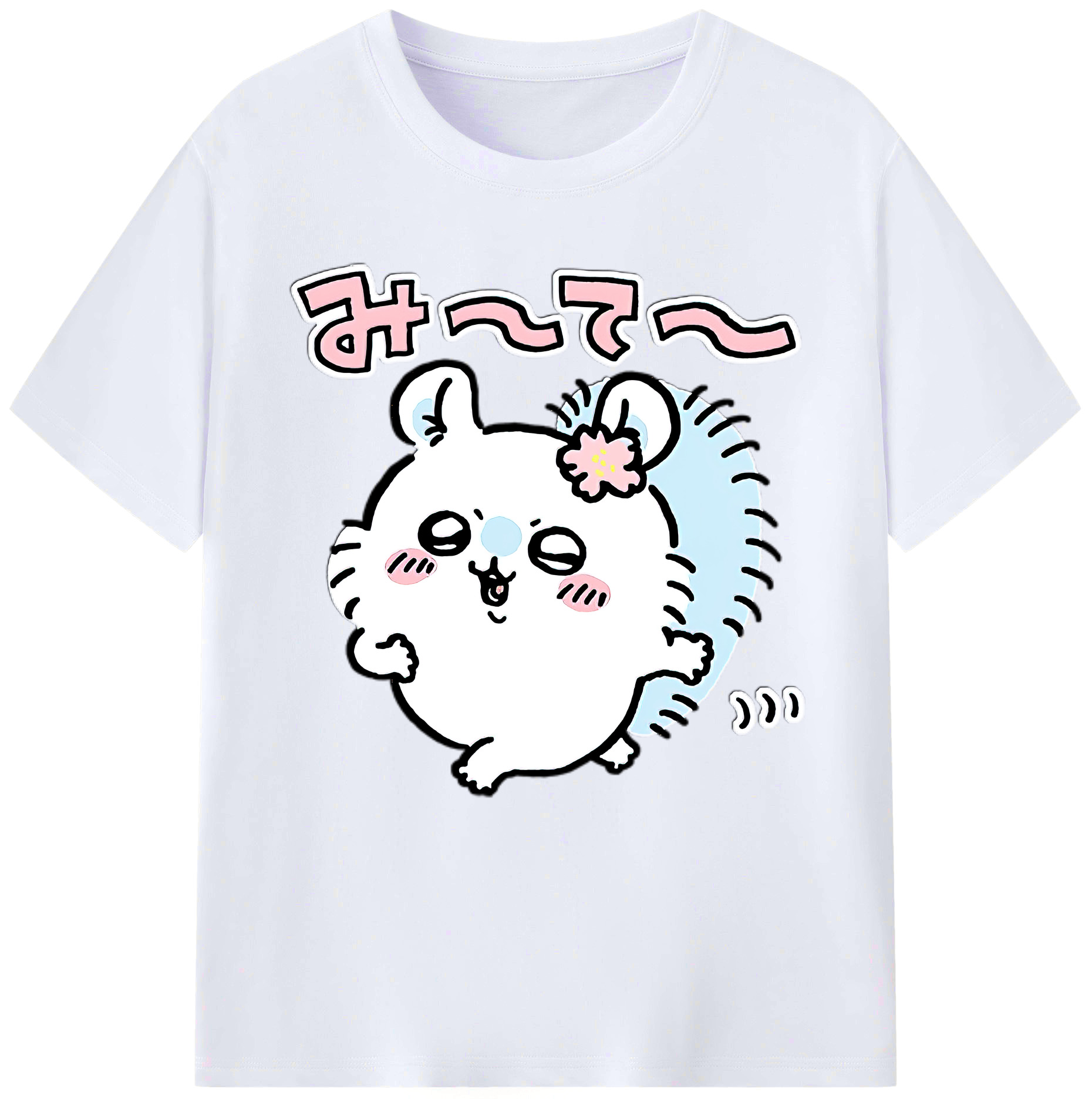 （画像用） ちいかわ モモンガ Chii-kawa Momonga レディースカジュアルプリントTシャツ（綿100％）