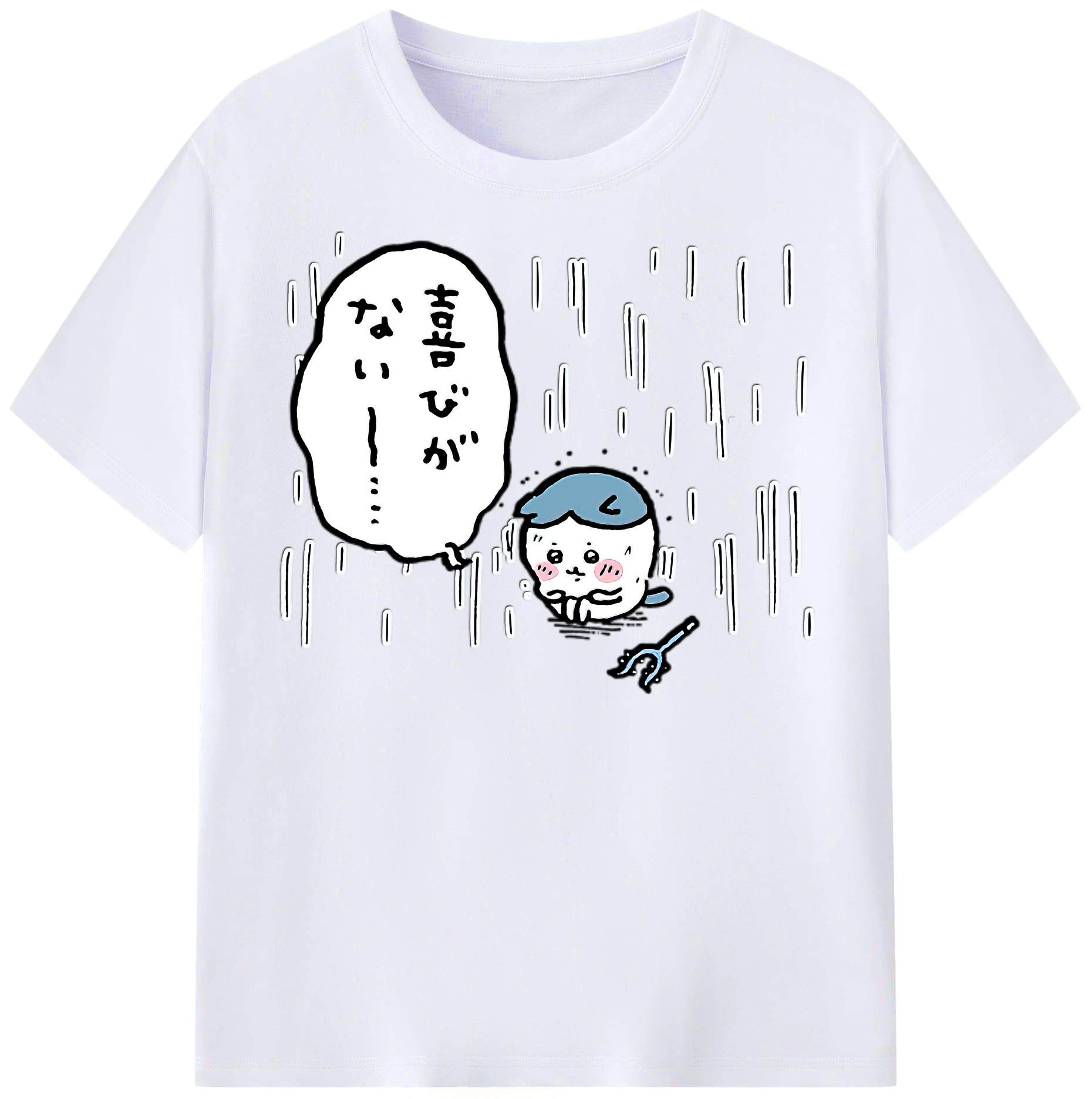 （画像用） ちいかわ ハチワレ Chii-kawa hachiware レディースカジュアルプリントTシャツ（綿100％）