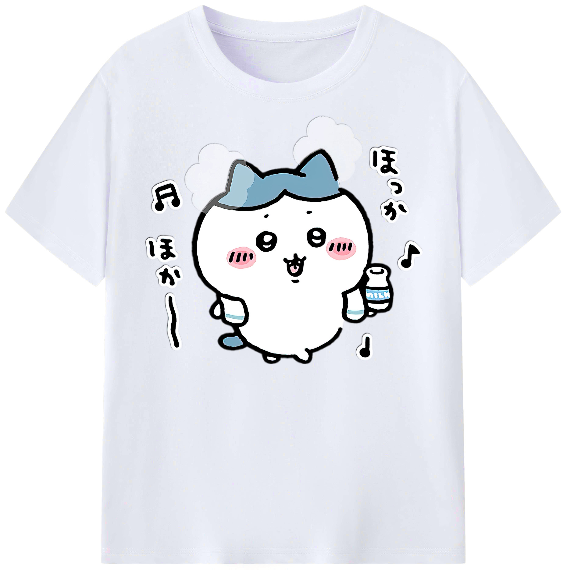 （画像用） ちいかわ ハチワレ Chii-kawa hachiware レディースカジュアルプリントTシャツ（綿100％）