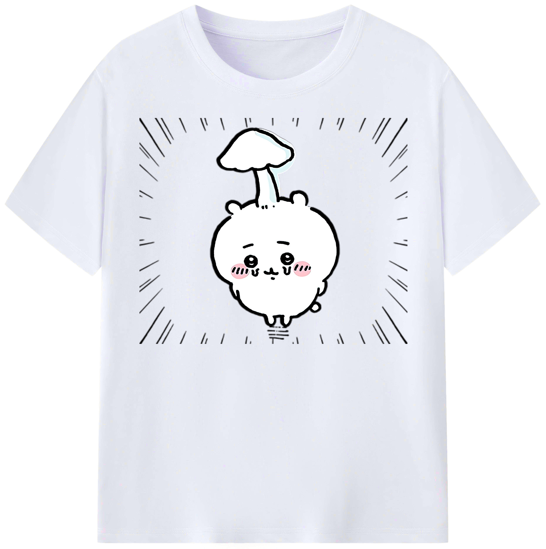 （画像用） ちいかわ ちいかわ Chii-kawa chiikawa レディースカジュアルプリントTシャツ（綿100％）
