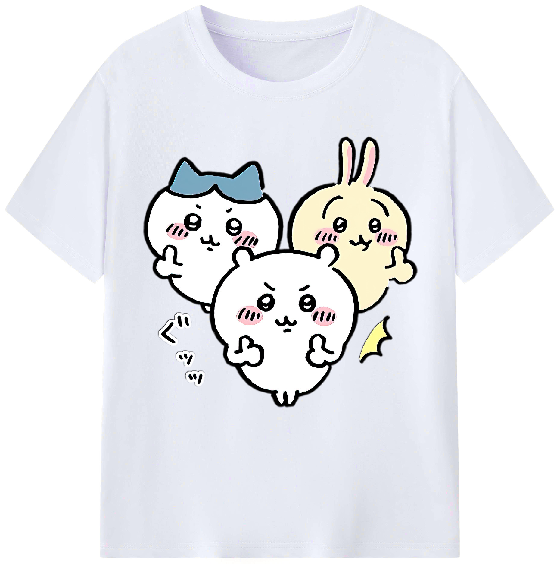 （画像用） ちいかわ うさぎ Chii-kawa usagi レディースカジュアルプリントTシャツ（綿100％）
