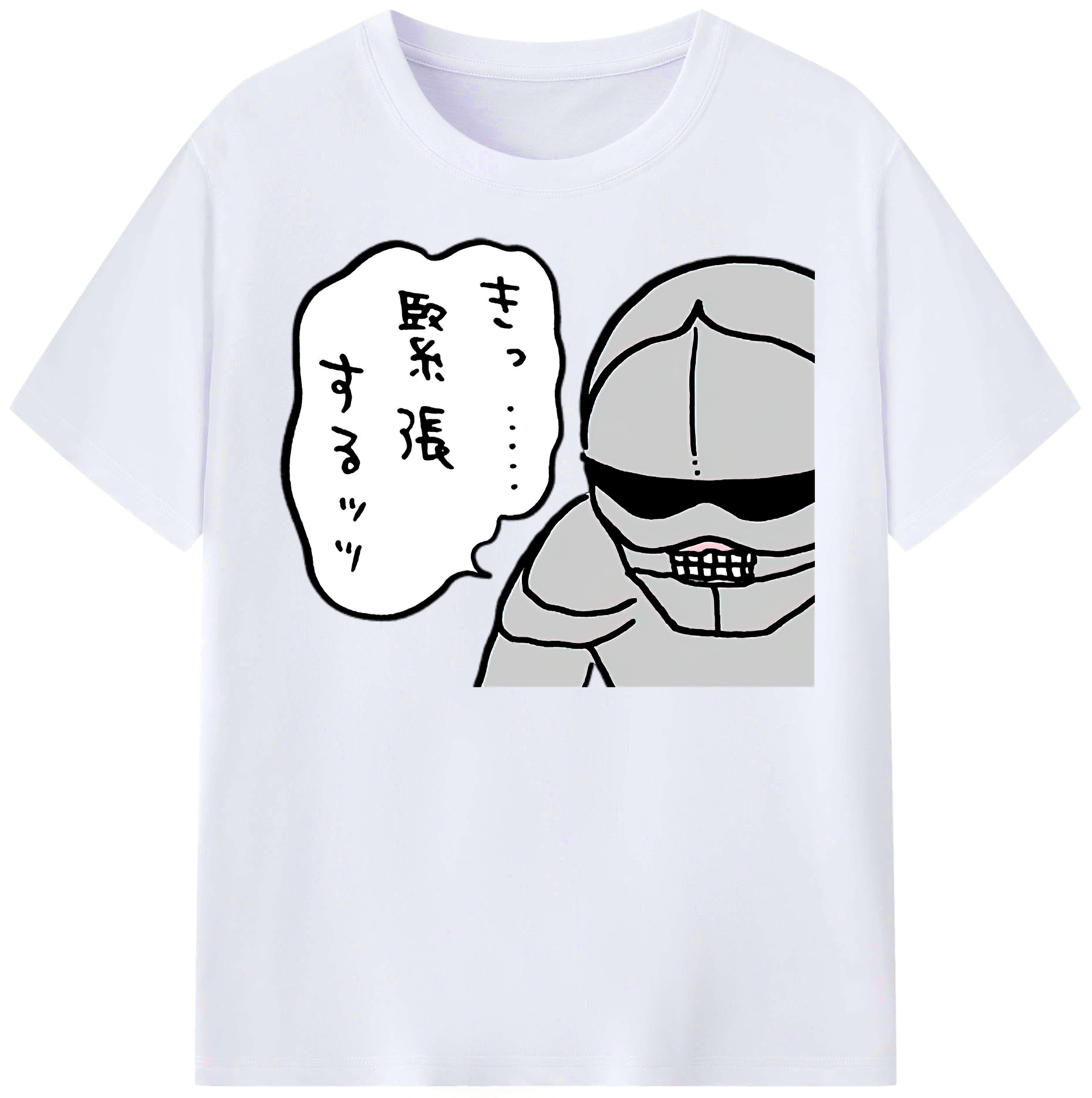 （画像用） ちいかわ 労働の鎧さん Chii-kawa Mr. Armor of Labor レディースカジュアルプリントTシャツ（綿100％）