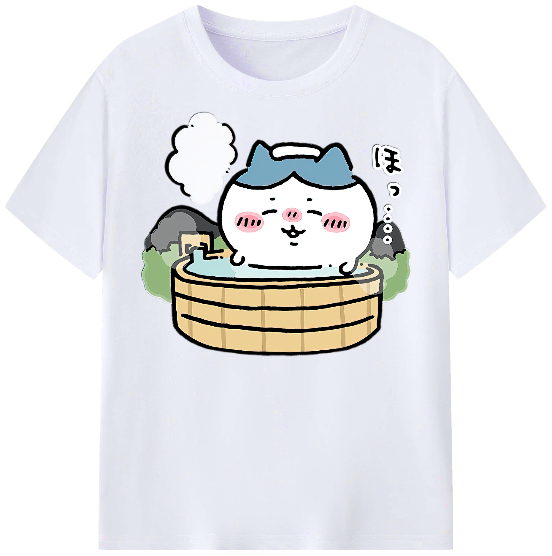 （画像用） ちいかわ ハチワレ Chii-kawa hachiware レディースカジュアルプリントTシャツ（綿100％）
