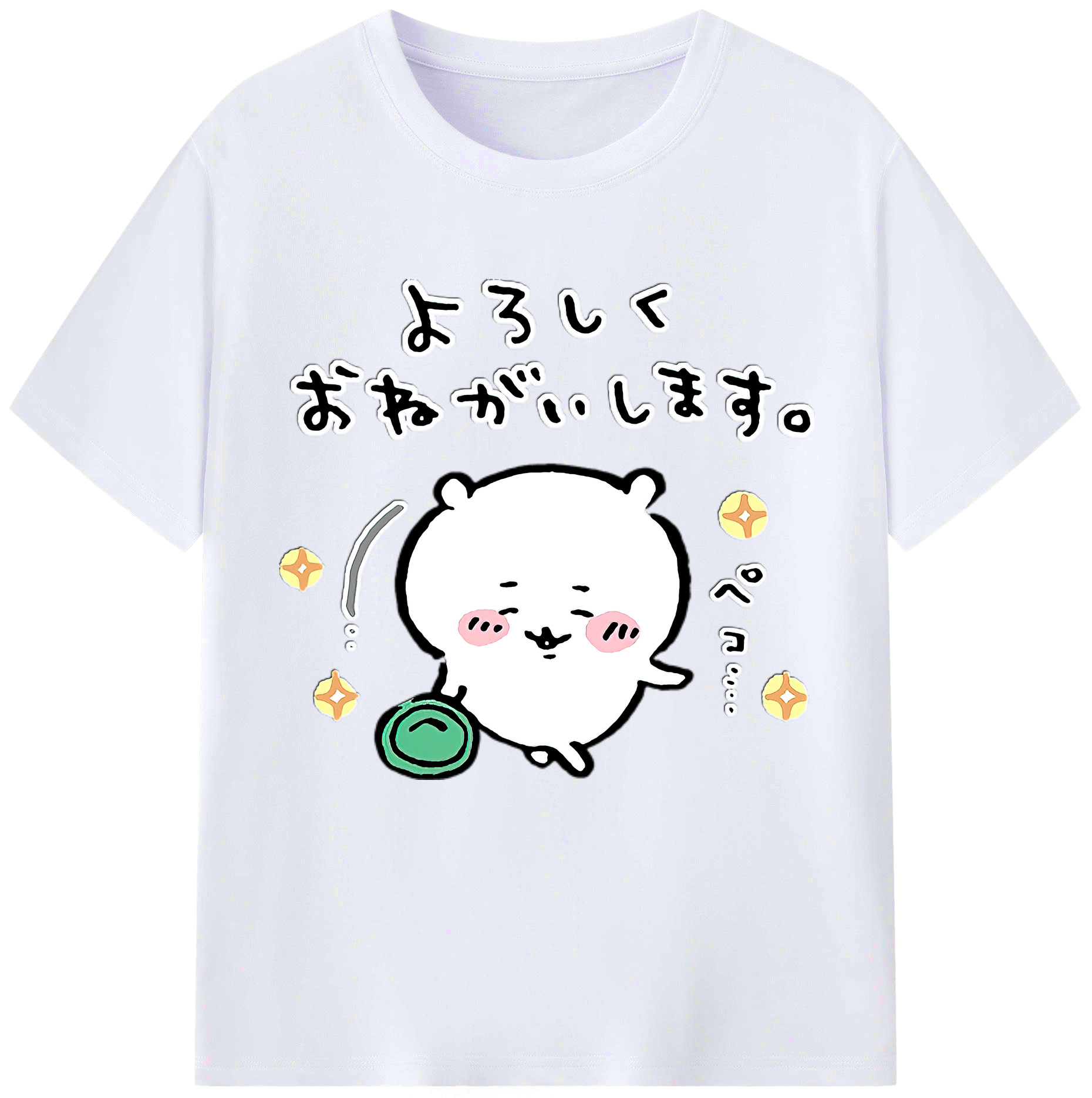（画像用） ちいかわ ちいかわ Chii-kawa chiikawa レディースカジュアルプリントTシャツ（綿100％）