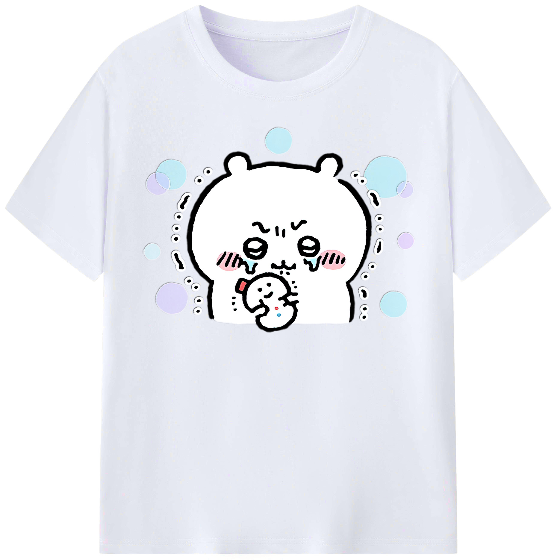 （画像用） ちいかわ ちいかわ Chii-kawa chiikawa レディースカジュアルプリントTシャツ（綿100％）