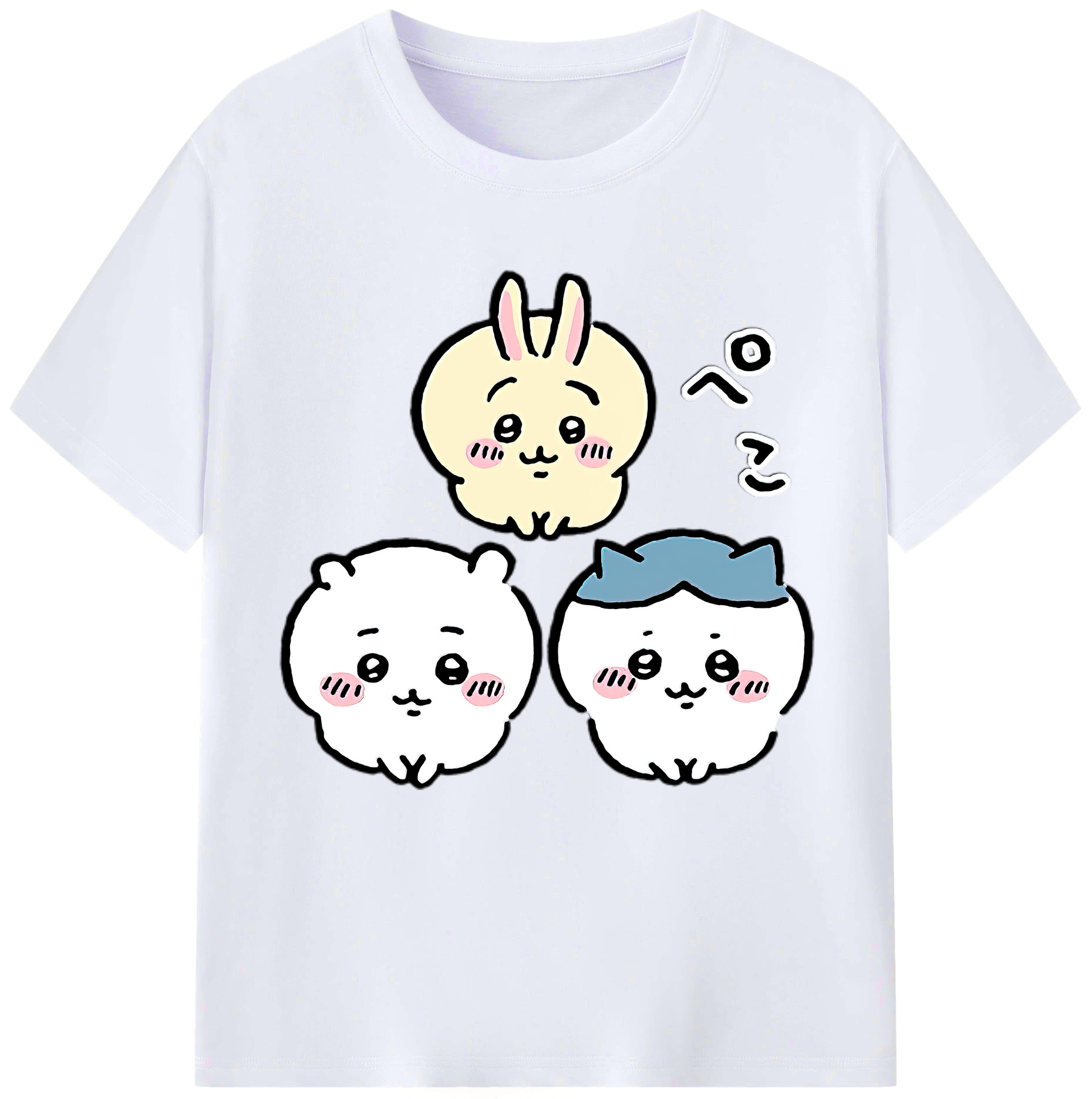 （画像用） ちいかわ うさぎ Chii-kawa usagi レディースカジュアルプリントTシャツ（綿100％）