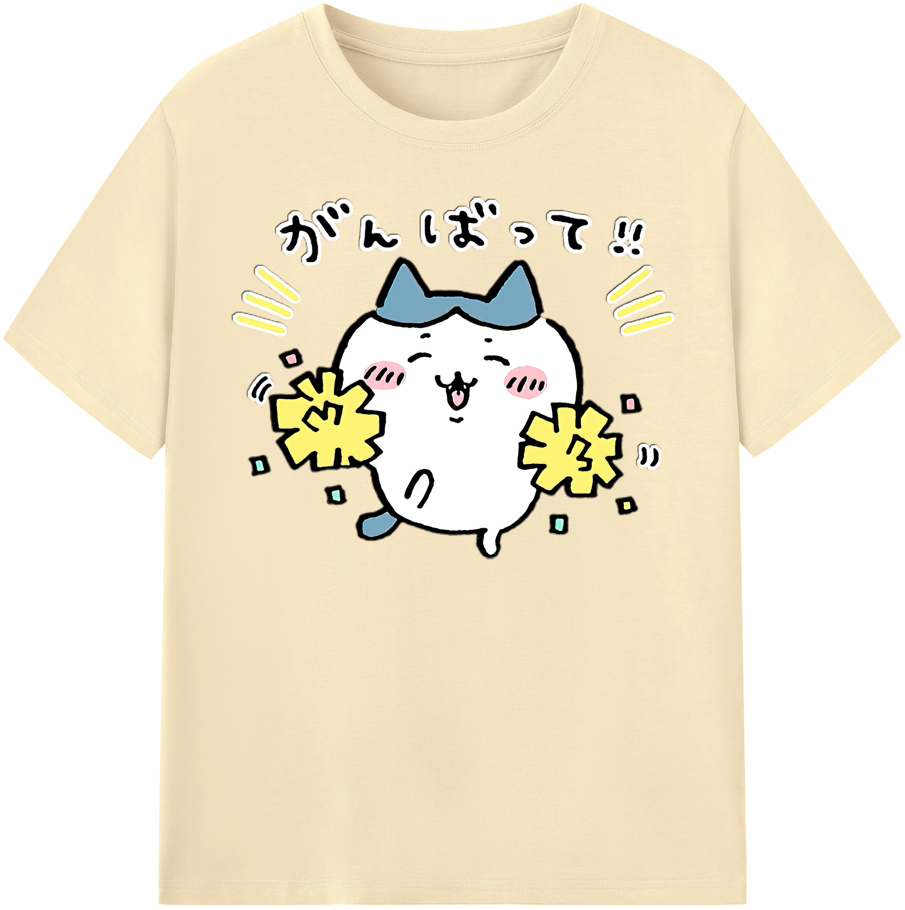 （画像用） ちいかわ ハチワレ Chii-kawa hachiware 綿100％半袖Tシャツ（フロントプリント）