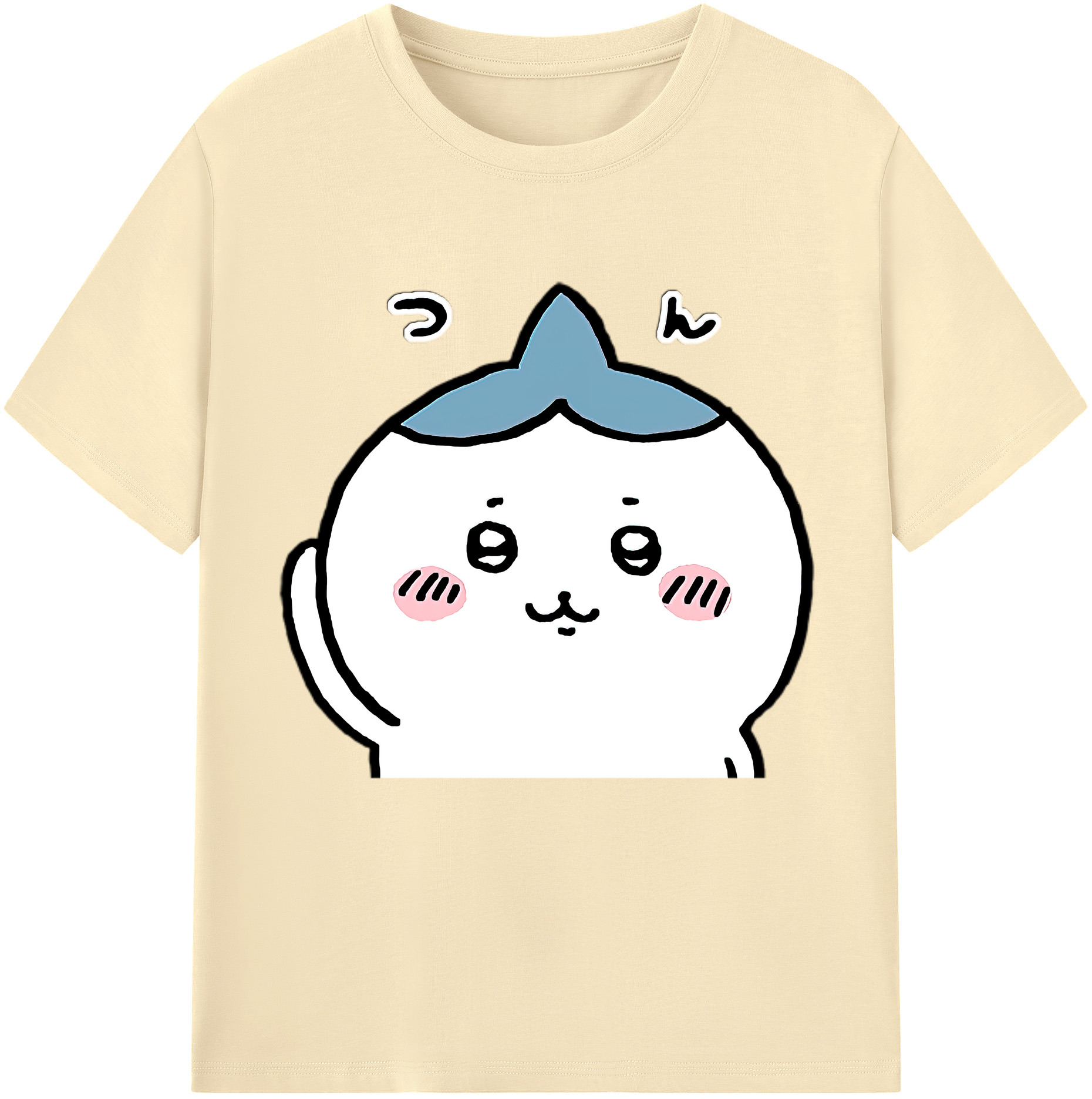 （画像用） ちいかわ ハチワレ Chii-kawa hachiware 綿100％半袖Tシャツ（フロントプリント）