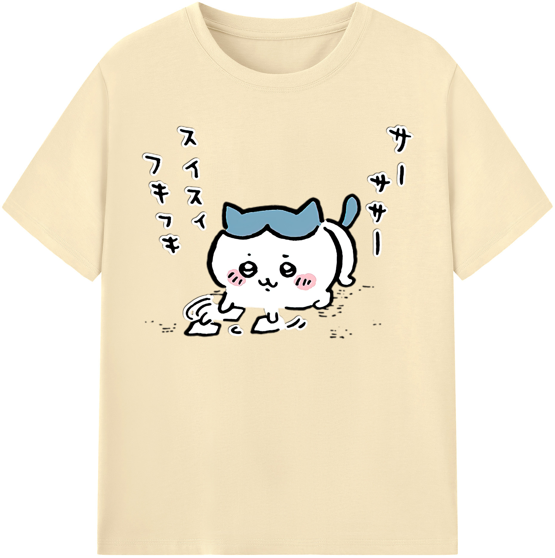 （画像用） ちいかわ ハチワレ Chii-kawa hachiware 綿100％半袖Tシャツ（フロントプリント）