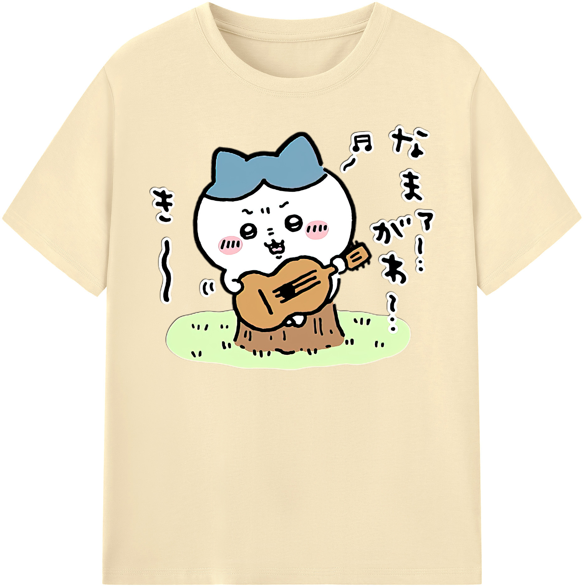 （画像用） ちいかわ ハチワレ Chii-kawa hachiware 綿100％半袖Tシャツ（フロントプリント）