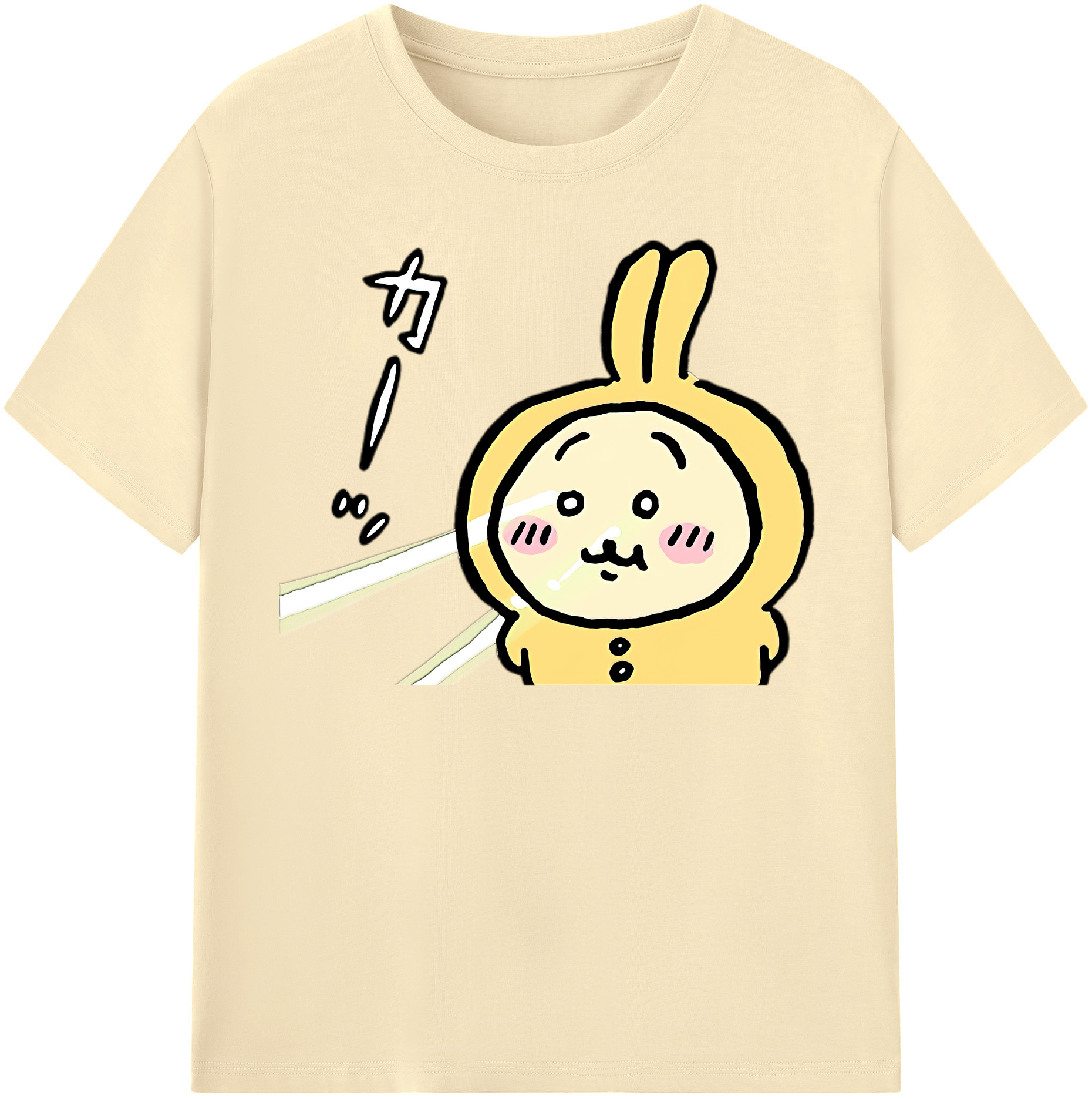（画像用） ちいかわ うさぎ Chii-kawa usagi 綿100％半袖Tシャツ（フロントプリント）
