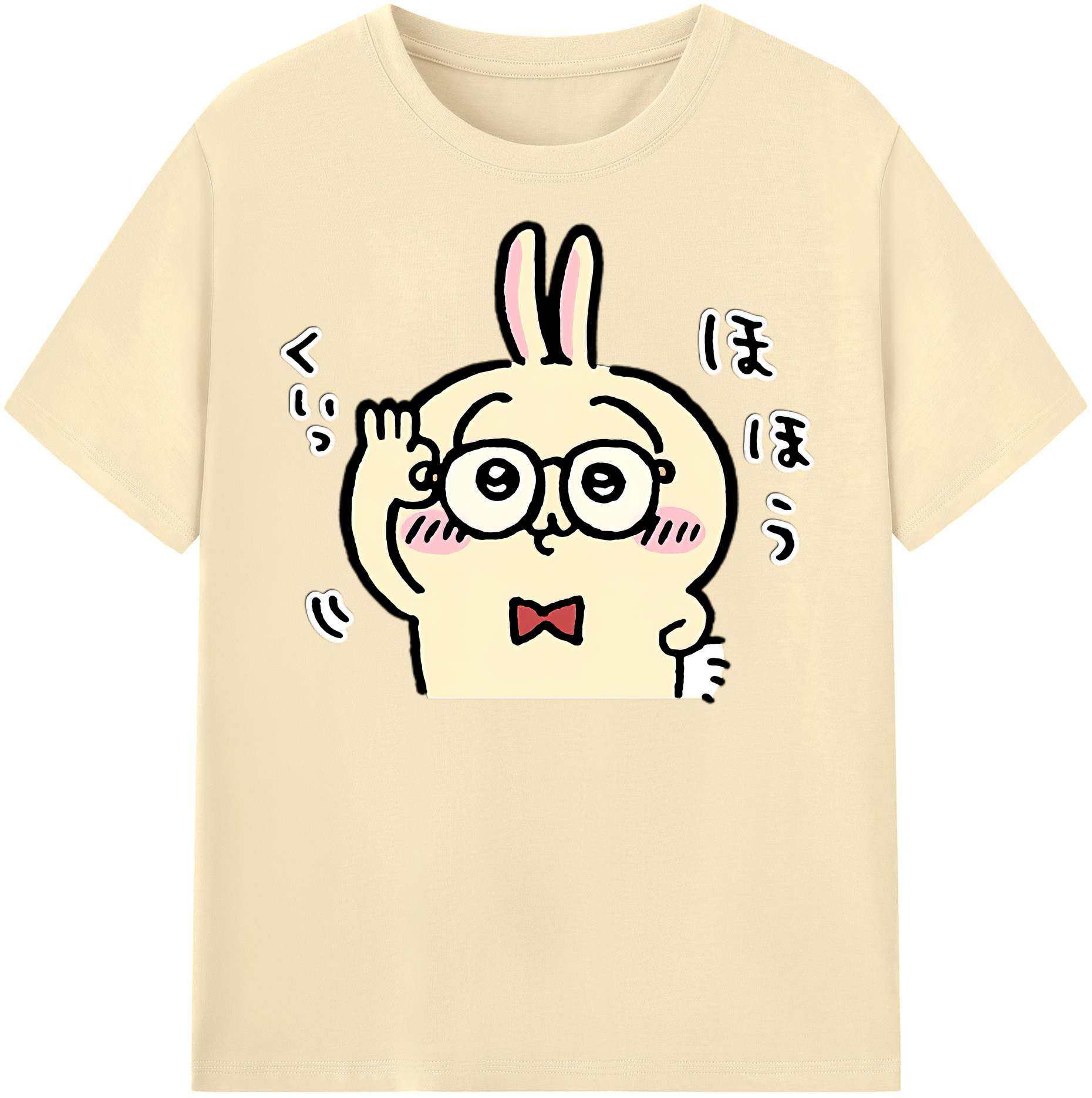 （画像用） ちいかわ うさぎ Chii-kawa usagi 綿100％半袖Tシャツ（フロントプリント）
