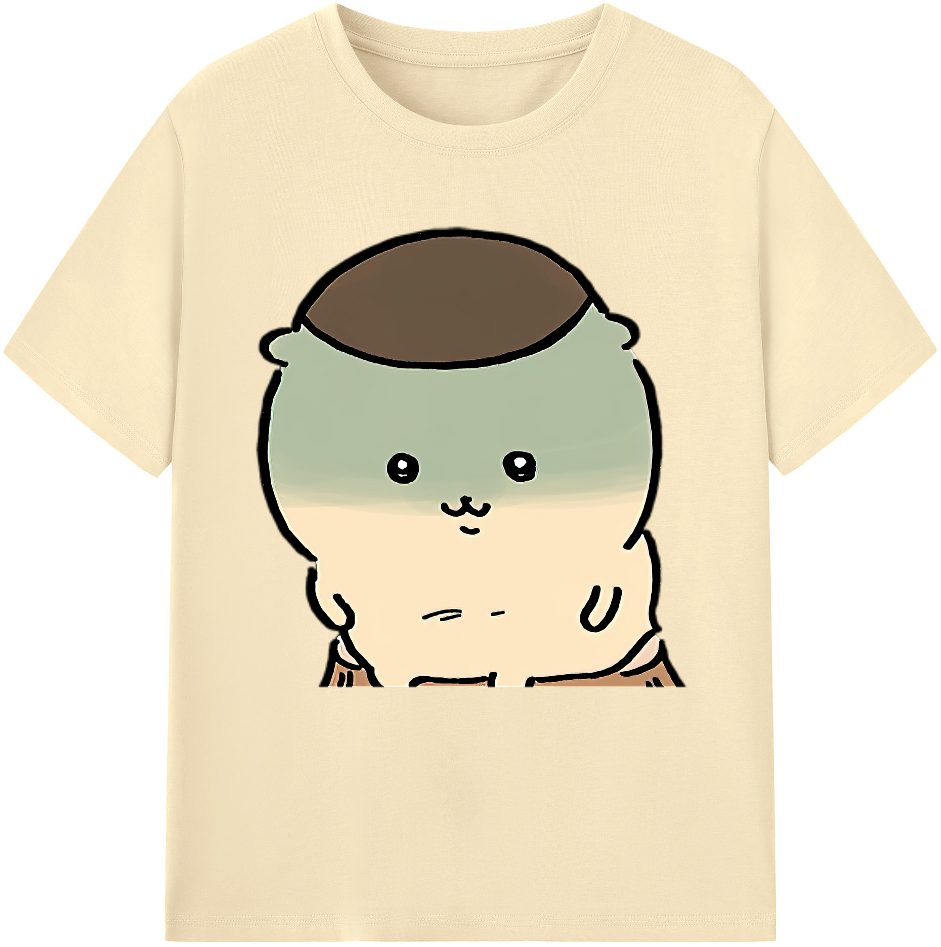 （画像用） ちいかわ くりまんじゅう Chii-kawa kuri manjū 綿100％半袖Tシャツ（フロントプリント）