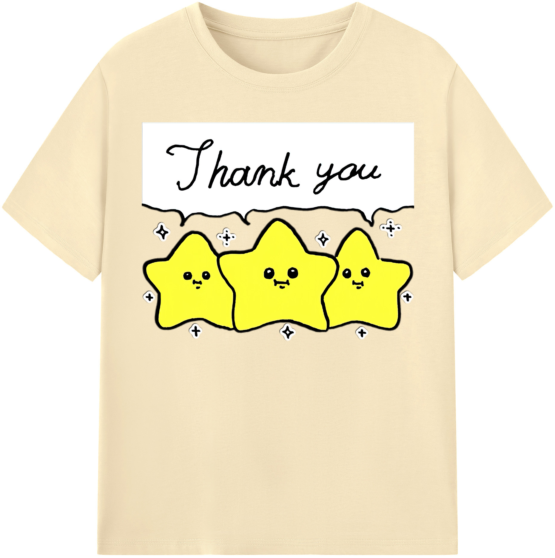 （画像用） ちいかわ 流れ星 Chii-kawa Shooting star 綿100％半袖Tシャツ（フロントプリント）