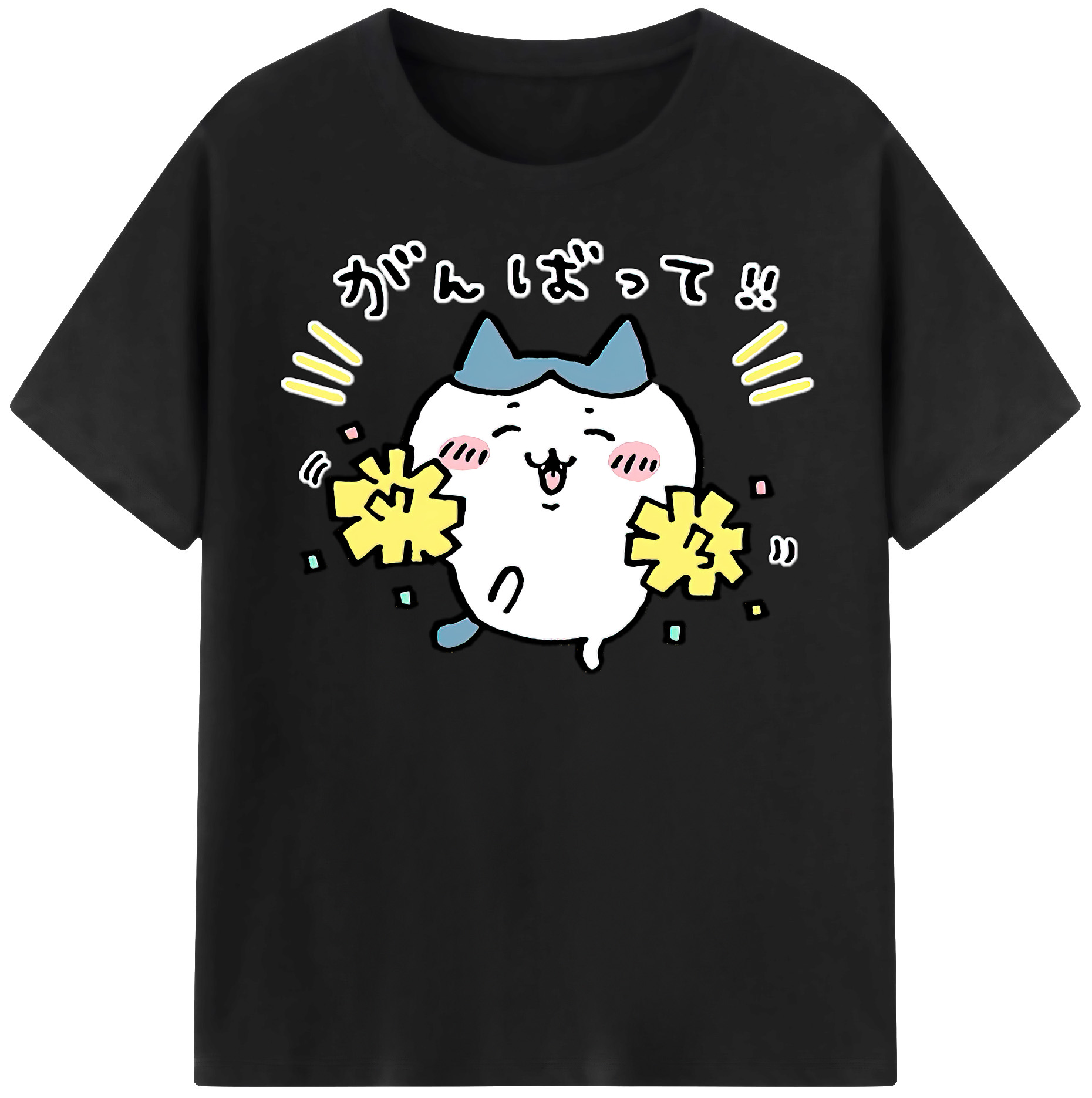 （画像用） ちいかわ ハチワレ Chii-kawa hachiware 綿100％半袖Tシャツ（フロントプリント）