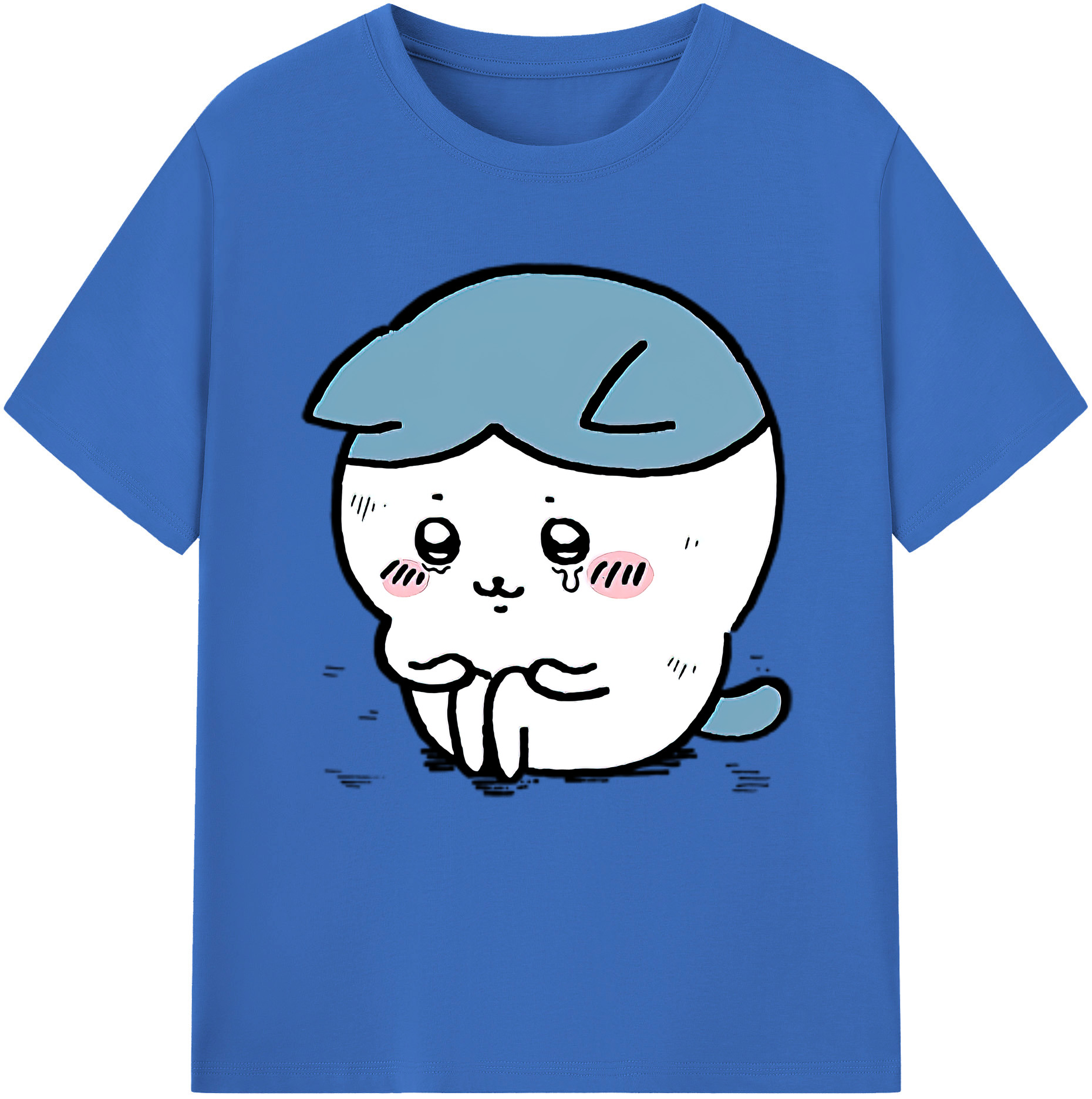 （画像用） ちいかわ ハチワレ Chii-kawa hachiware 綿100％半袖Tシャツ（フロントプリント）