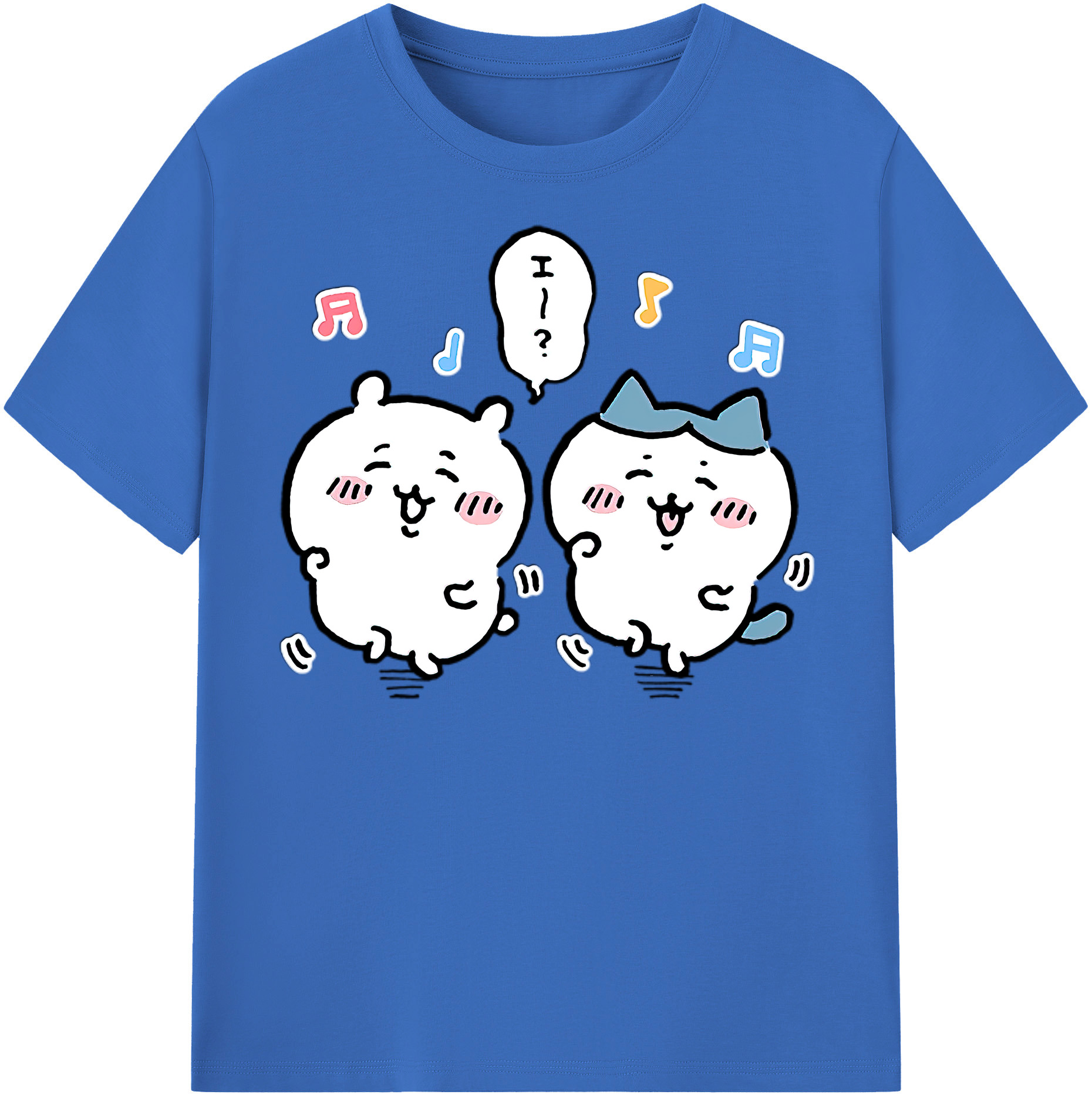 （画像用） ちいかわ ハチワレ Chii-kawa hachiware 綿100％半袖Tシャツ（フロントプリント）