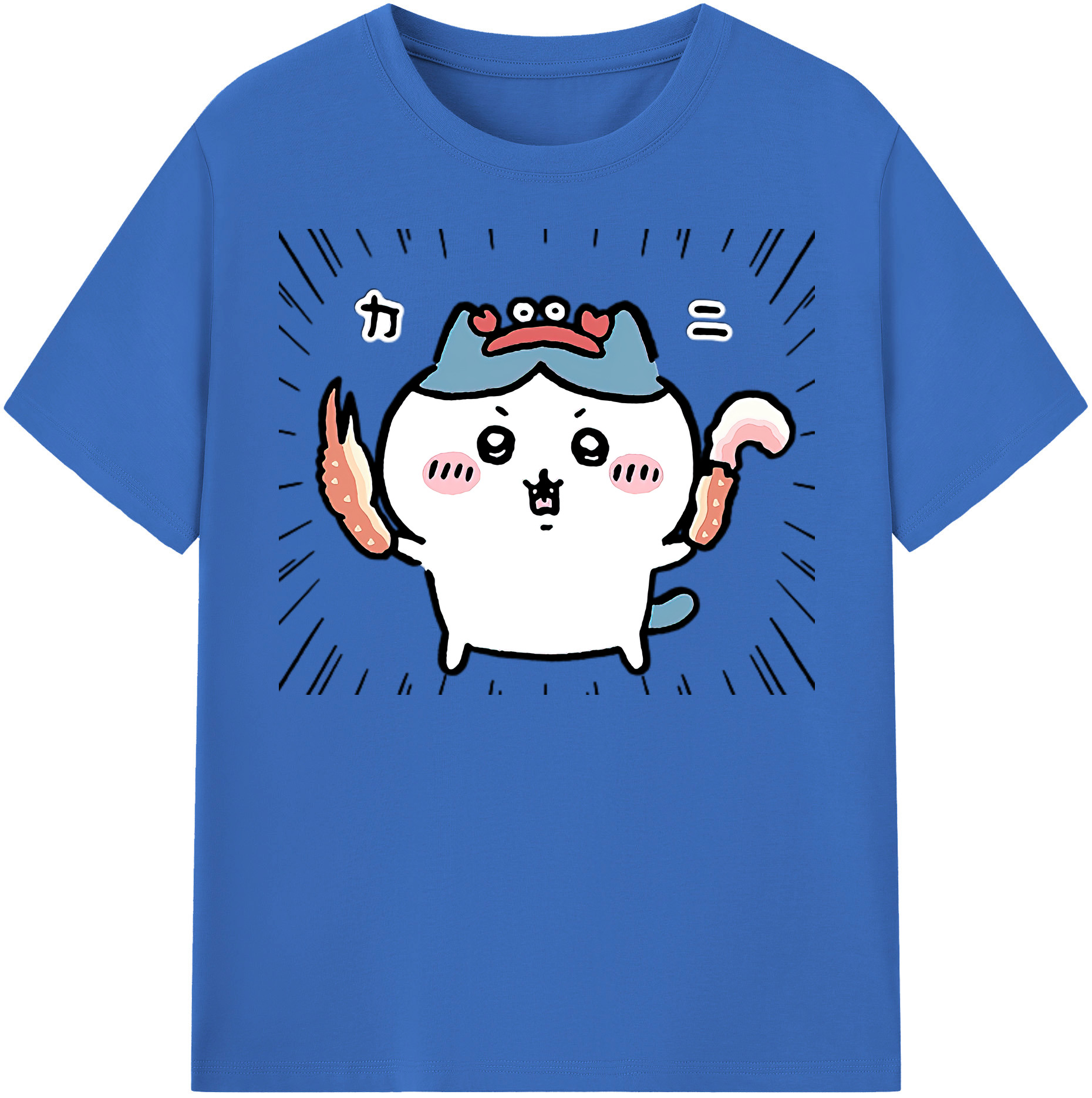 （画像用） ちいかわ ハチワレ Chii-kawa hachiware 綿100％半袖Tシャツ（フロントプリント）