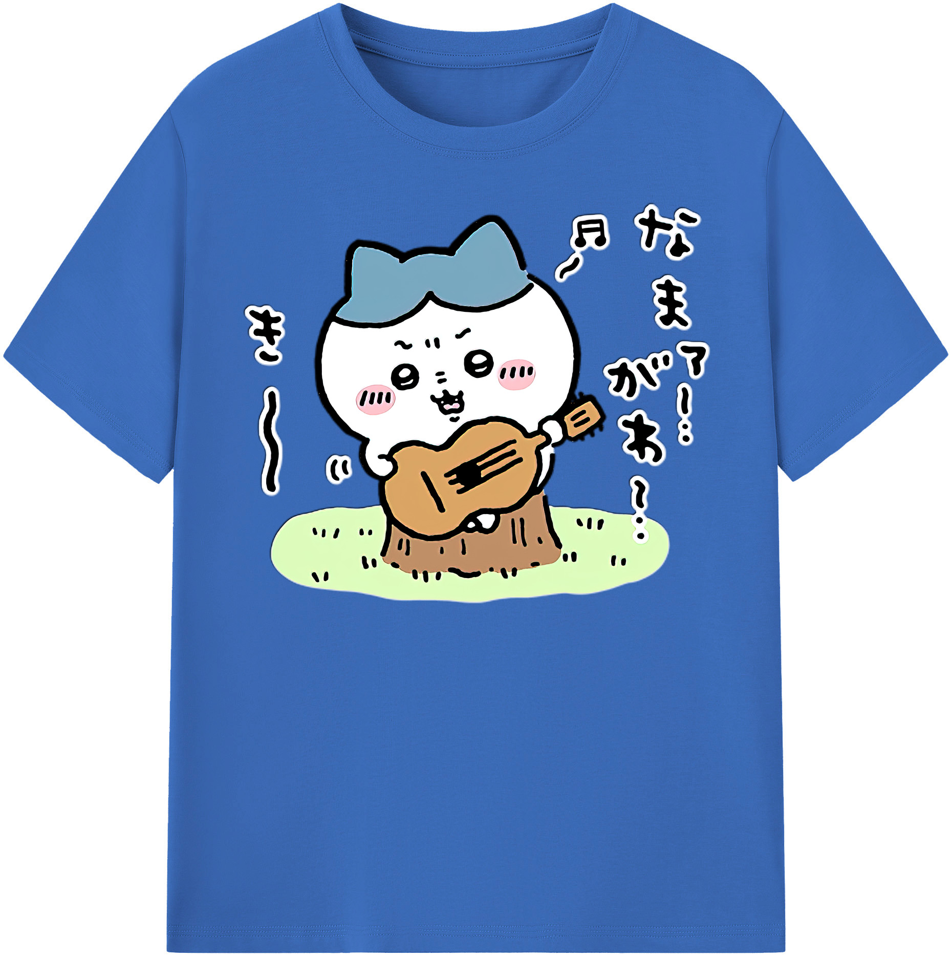 （画像用） ちいかわ ハチワレ Chii-kawa hachiware 綿100％半袖Tシャツ（フロントプリント）