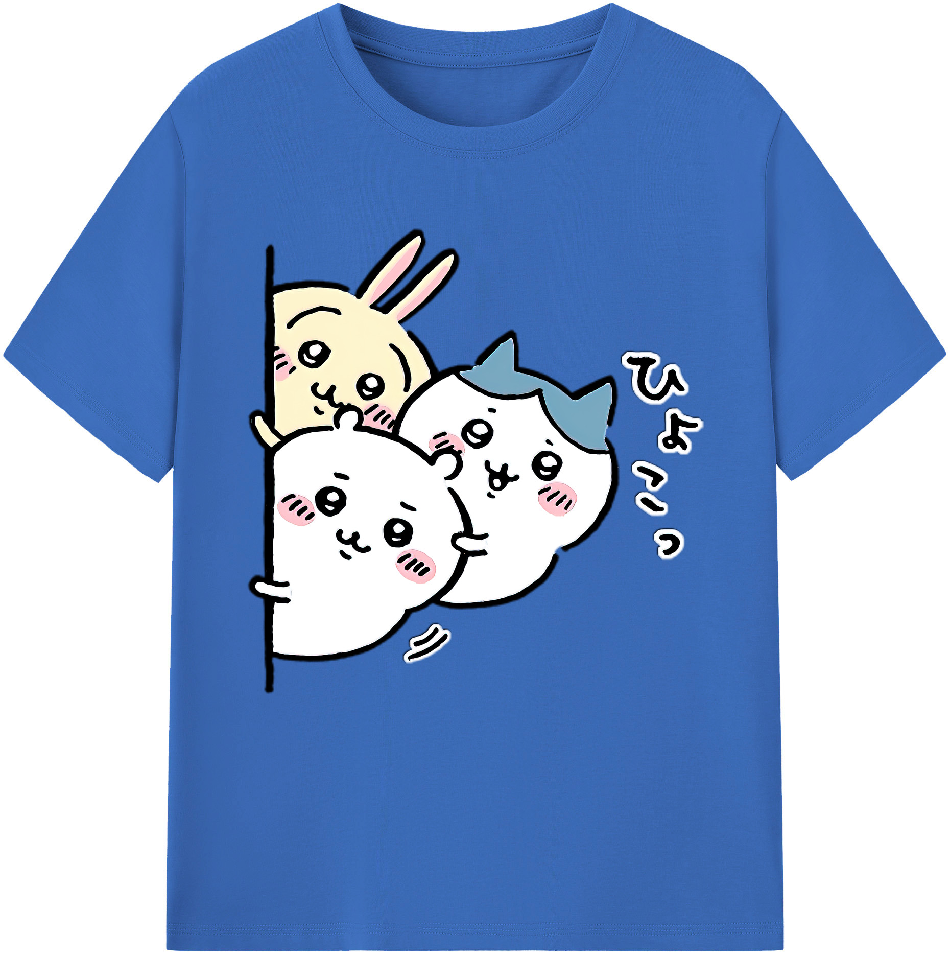 （画像用） ちいかわ うさぎ Chii-kawa usagi 綿100％半袖Tシャツ（フロントプリント）