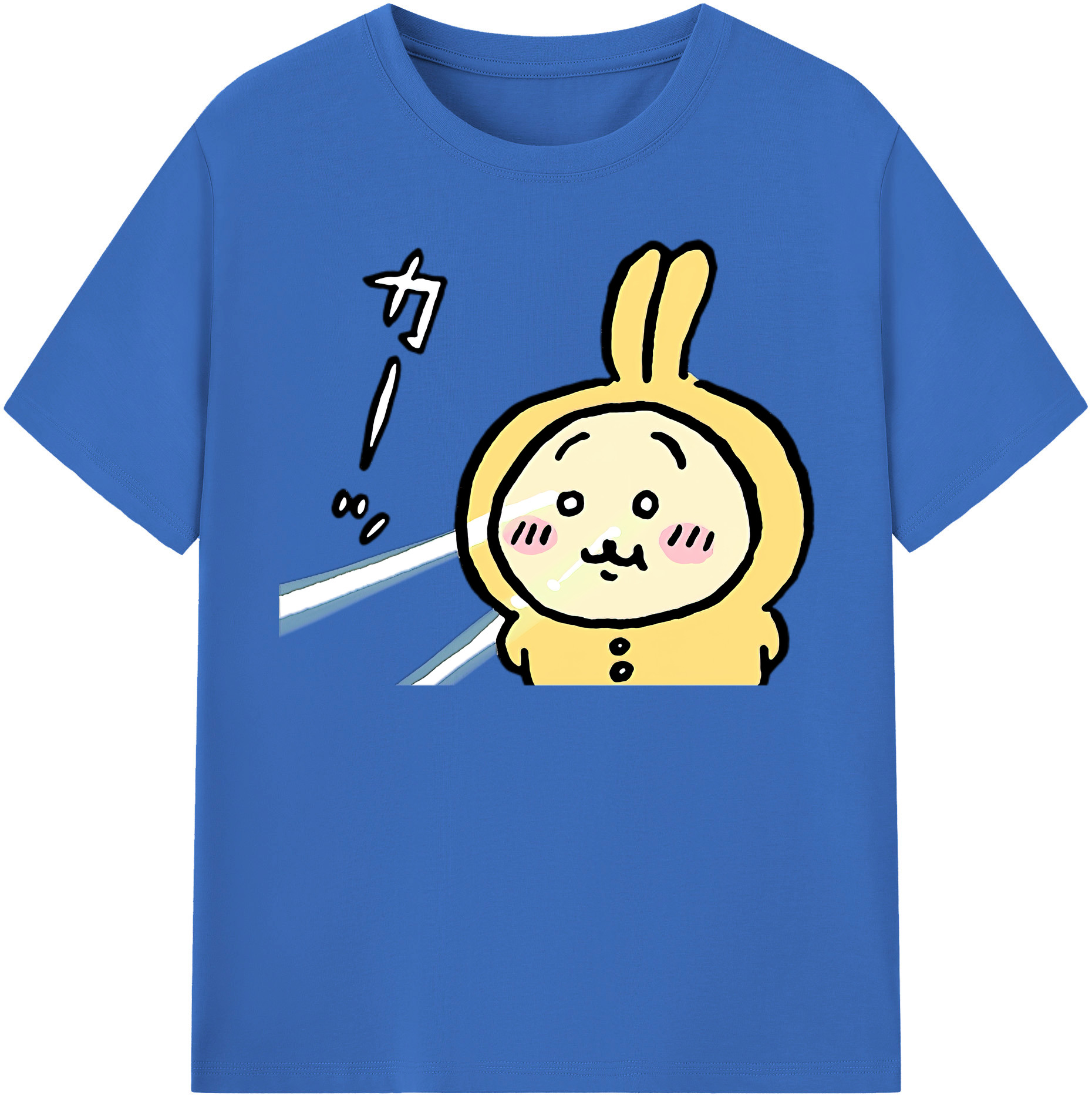 （画像用） ちいかわ うさぎ Chii-kawa usagi 綿100％半袖Tシャツ（フロントプリント）
