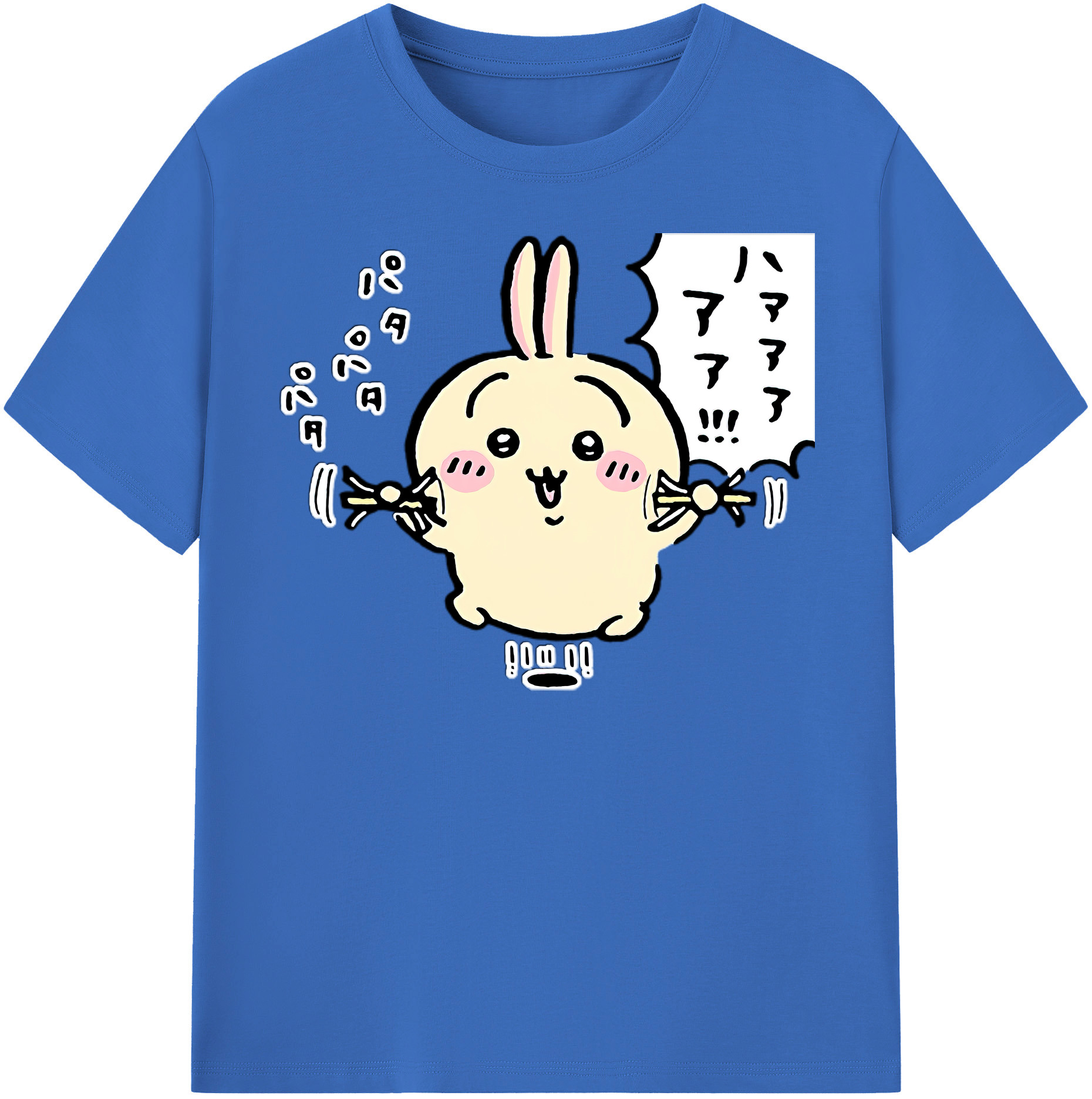 （画像用） ちいかわ うさぎ Chii-kawa usagi 綿100％半袖Tシャツ（フロントプリント）
