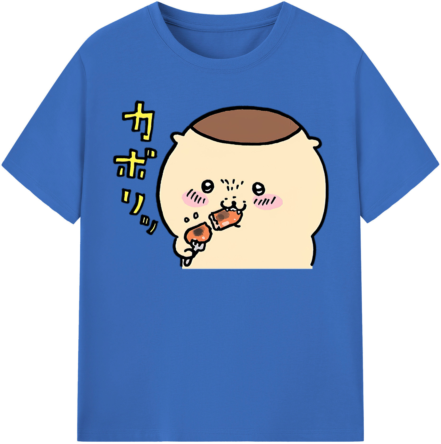 （画像用） ちいかわ くりまんじゅう Chii-kawa kuri manjū 綿100％半袖Tシャツ（フロントプリント）