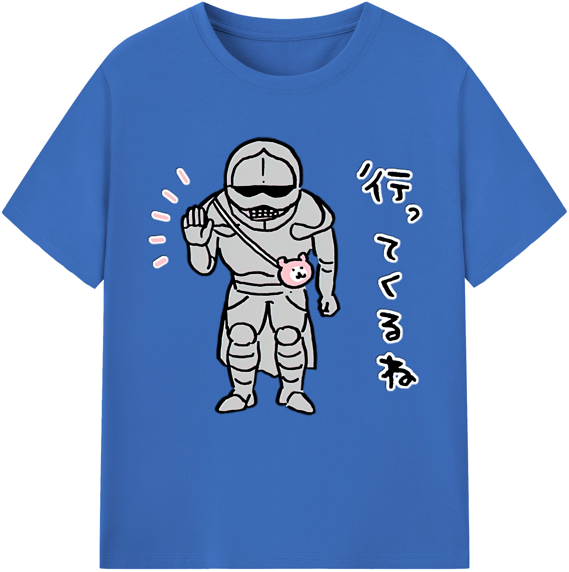 （画像用） ちいかわ 労働の鎧さん Chii-kawa Mr. Armor of Labor 綿100％半袖Tシャツ（フロントプリント）