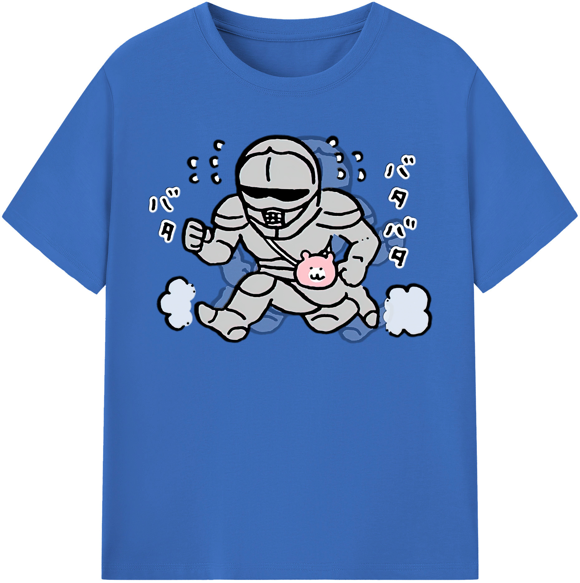 （画像用） ちいかわ 労働の鎧さん Chii-kawa Mr. Armor of Labor 綿100％半袖Tシャツ（フロントプリント）