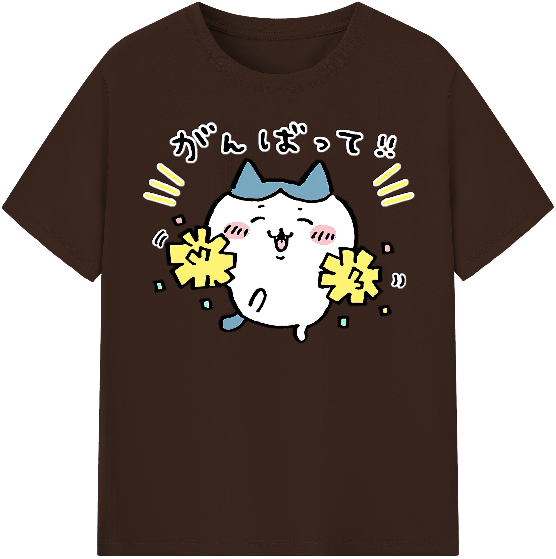 （画像用） ちいかわ ハチワレ Chii-kawa hachiware 綿100％半袖Tシャツ（フロントプリント）