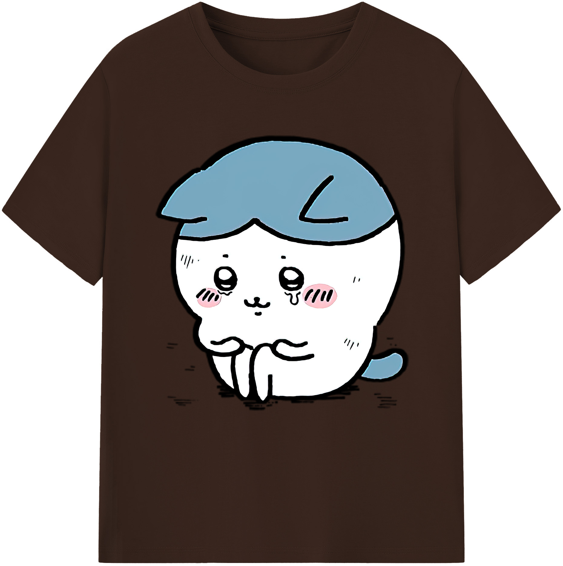 （画像用） ちいかわ ハチワレ Chii-kawa hachiware 綿100％半袖Tシャツ（フロントプリント）