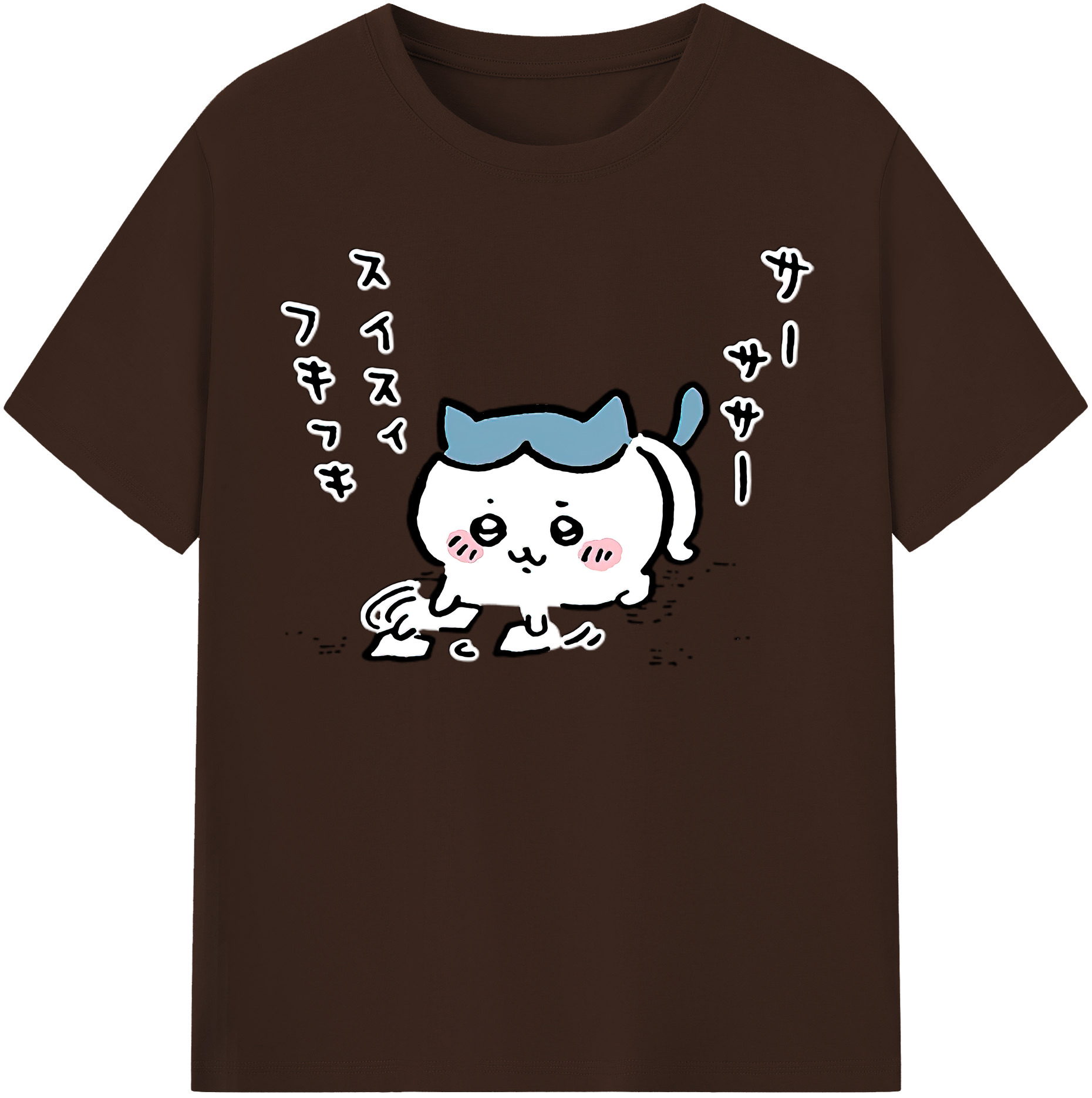 （画像用） ちいかわ ハチワレ Chii-kawa hachiware 綿100％半袖Tシャツ（フロントプリント）