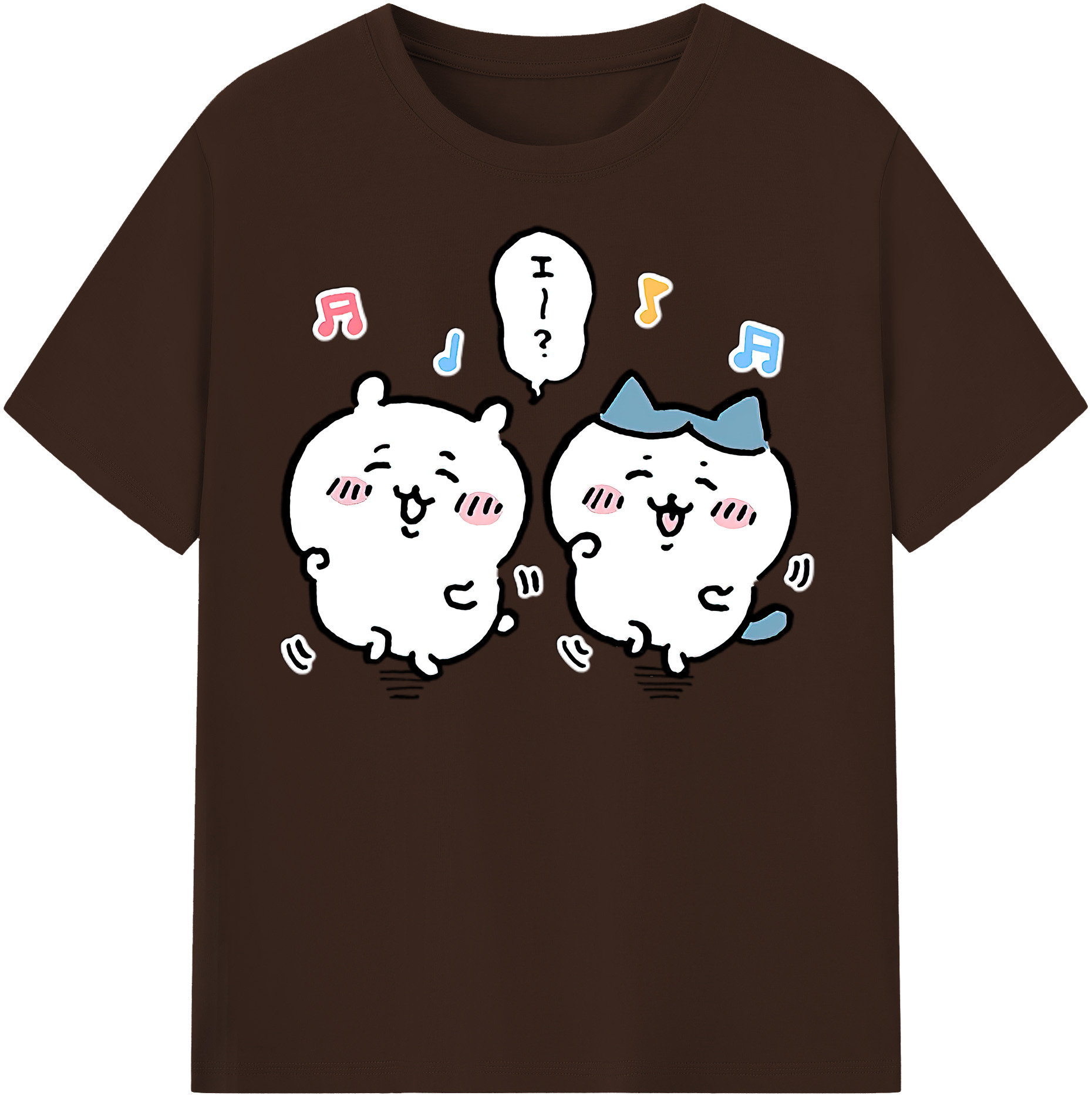 （画像用） ちいかわ ハチワレ Chii-kawa hachiware 綿100％半袖Tシャツ（フロントプリント）