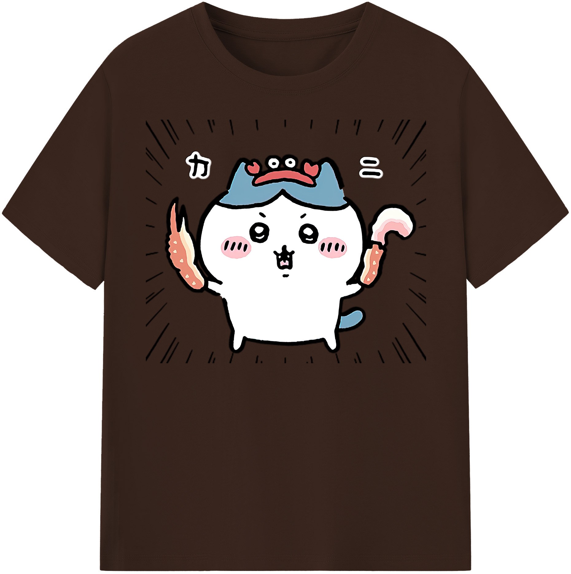 （画像用） ちいかわ ハチワレ Chii-kawa hachiware 綿100％半袖Tシャツ（フロントプリント）